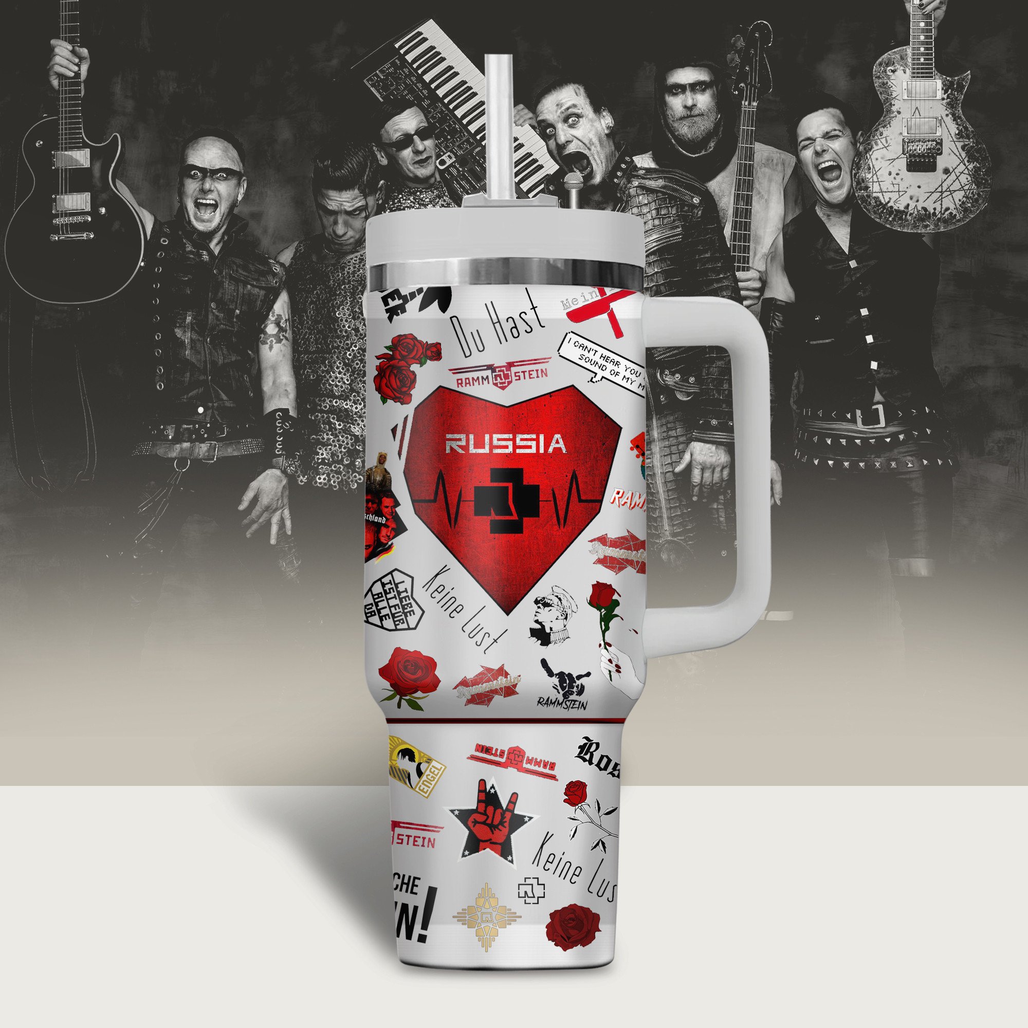 Rammstein Music Custom Stanley Cup 40 oz 30 oz Tumbler With Handle