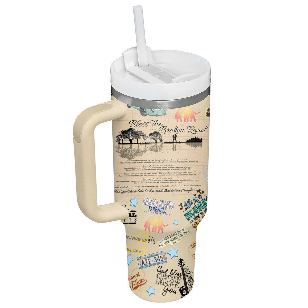 Rascal Flatts Music Custom Stanley Cup 40 oz 30 oz Tumbler With Handle