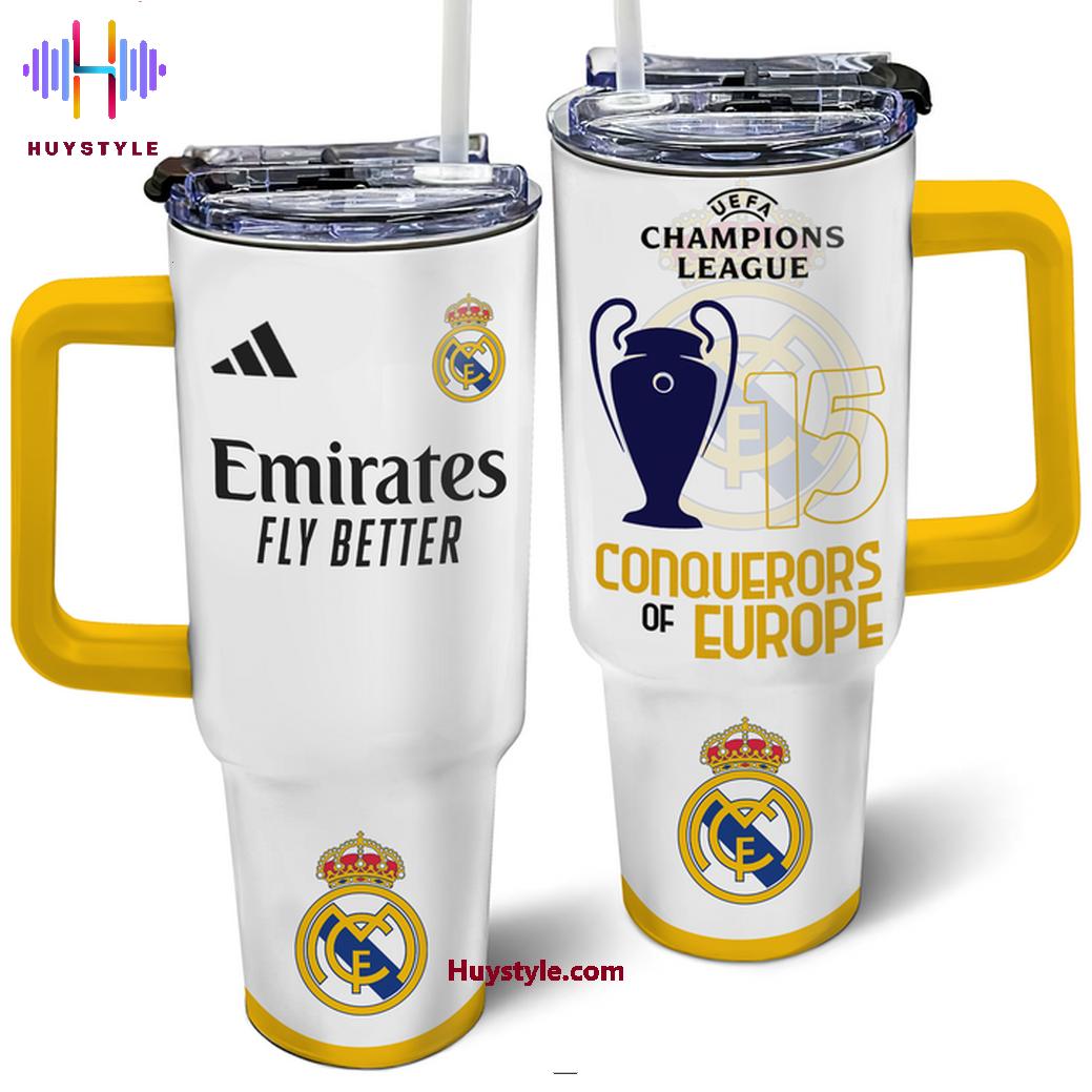 Real Madrid UEFA Champions Custom Stanley Cup 40 oz 30 oz Tumbler With Handle