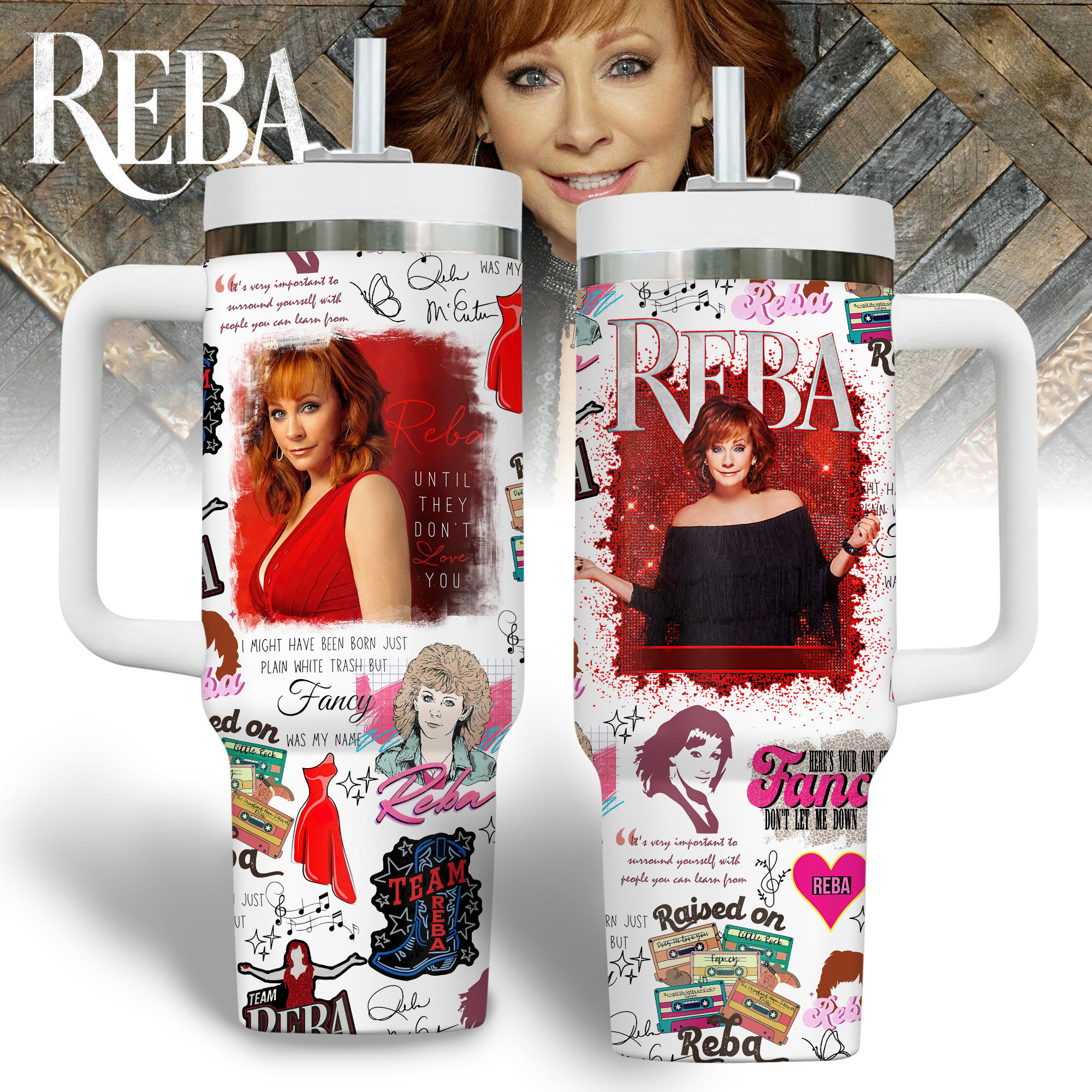 Reba McEntire Music Custom Stanley Cup 40 oz 30 oz Tumbler With Handle