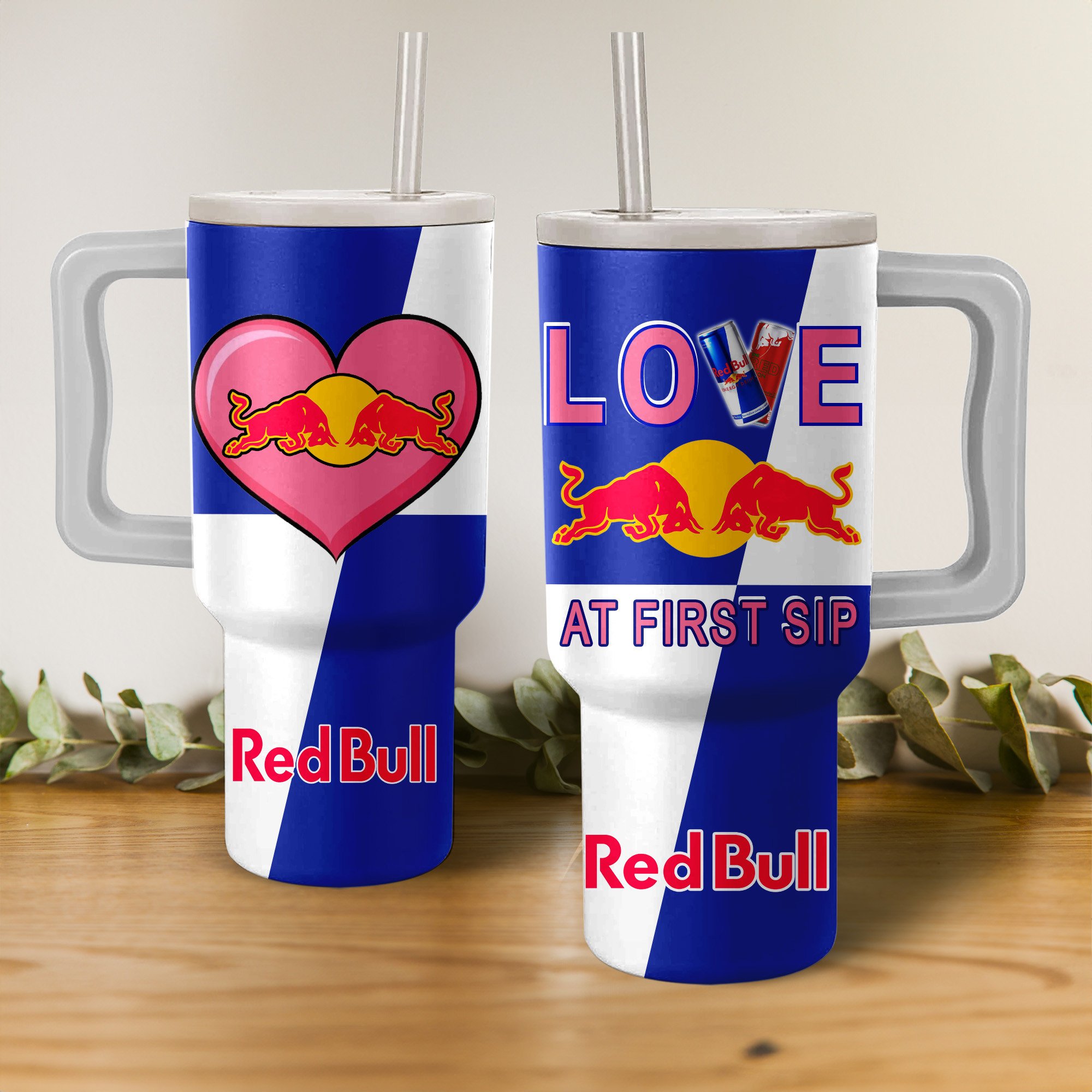Red Bull Drinks Custom Stanley Cup 40 oz 30 oz Tumbler With Handle