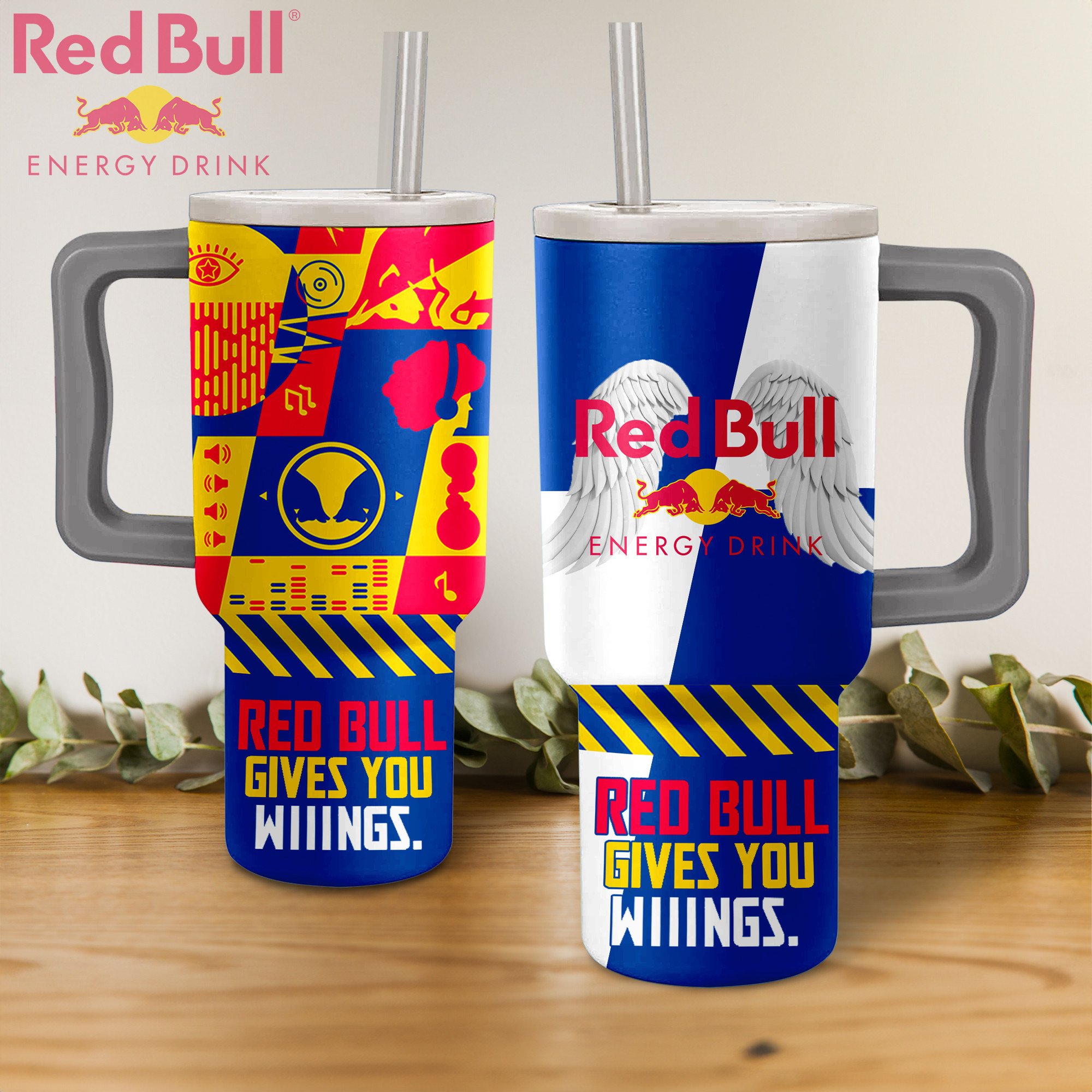 Red Bull Drinks Custom Stanley Cup 40 oz 30 oz Tumbler With Handle