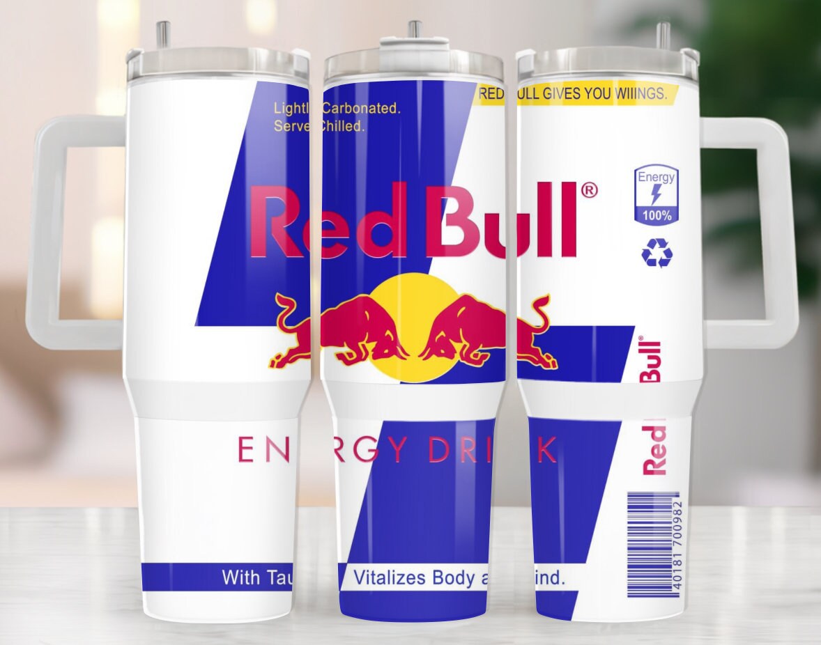 Red Bull Energy Drink Custom Stanley Cup 40 oz 30 oz Tumbler With Handle