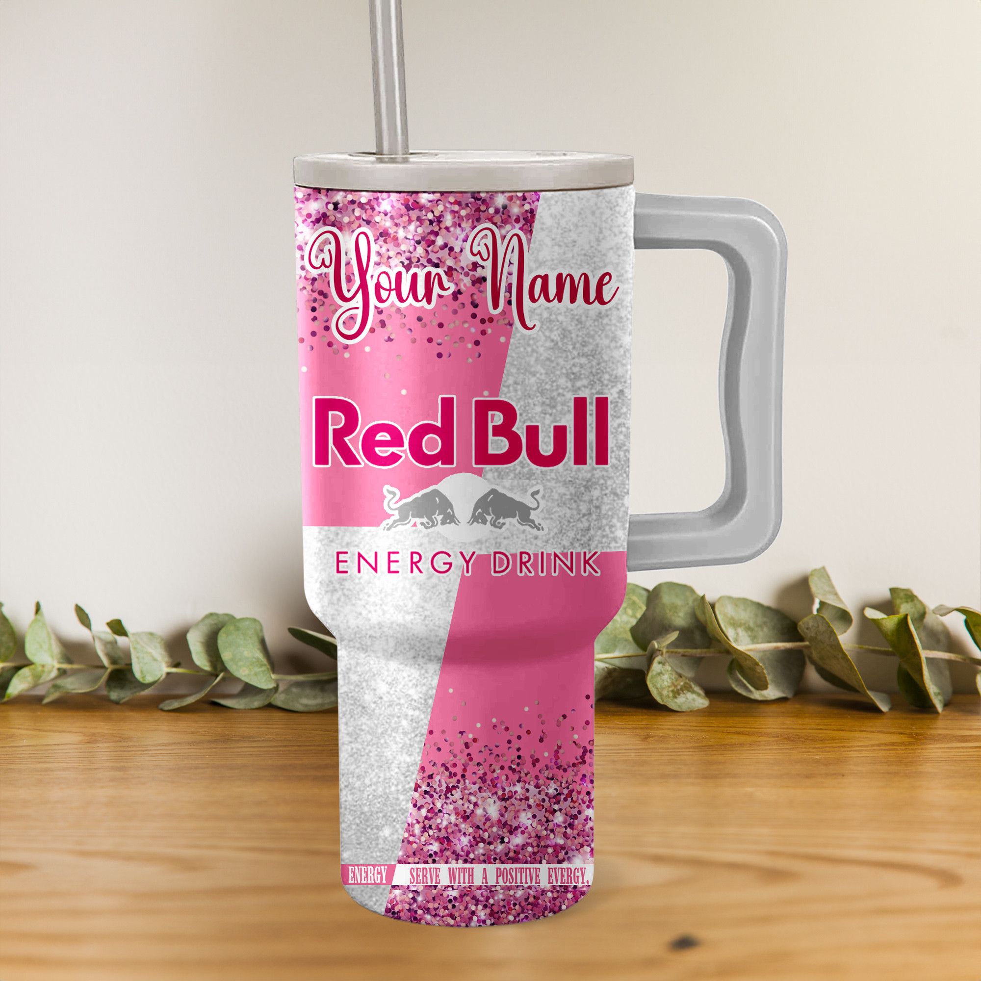 Red Bull Energy Drink Custom Stanley Cup 40 oz 30 oz Tumbler With Handle