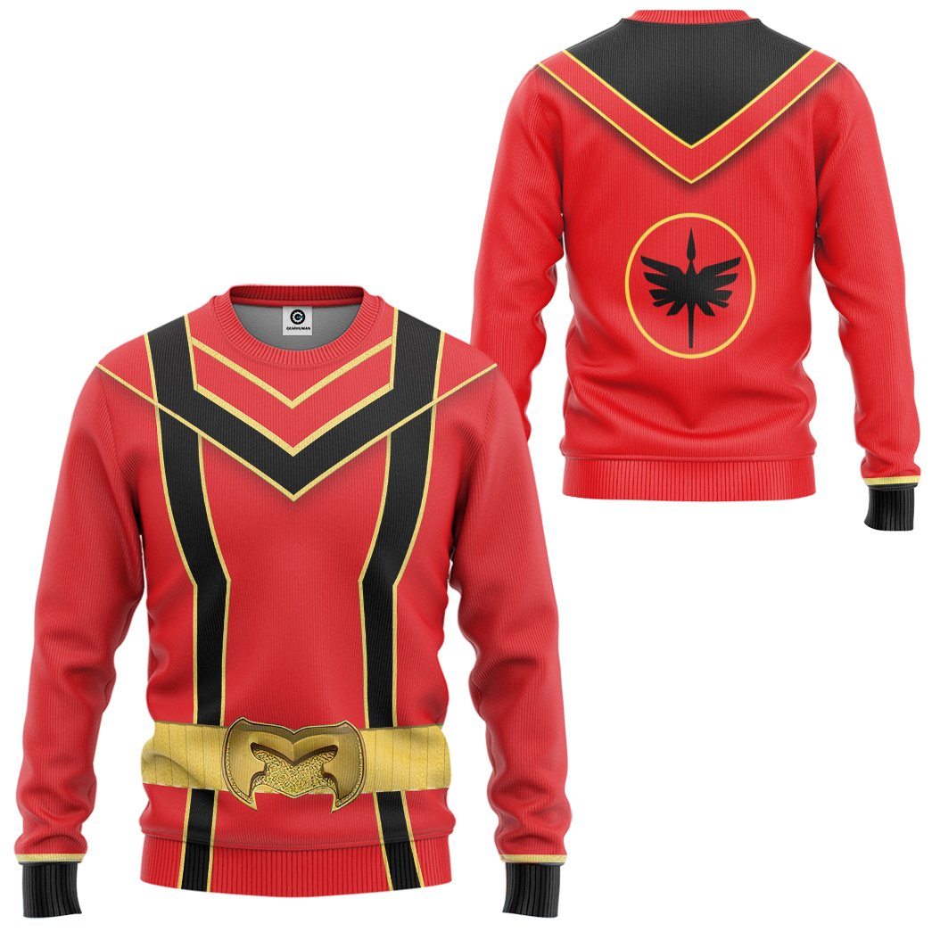 Red Power Rangers Mystic Force Costume Hoodie Sweatshirt T-Shirt Sweatpants Tracksuit - Stormmerch Exclusive