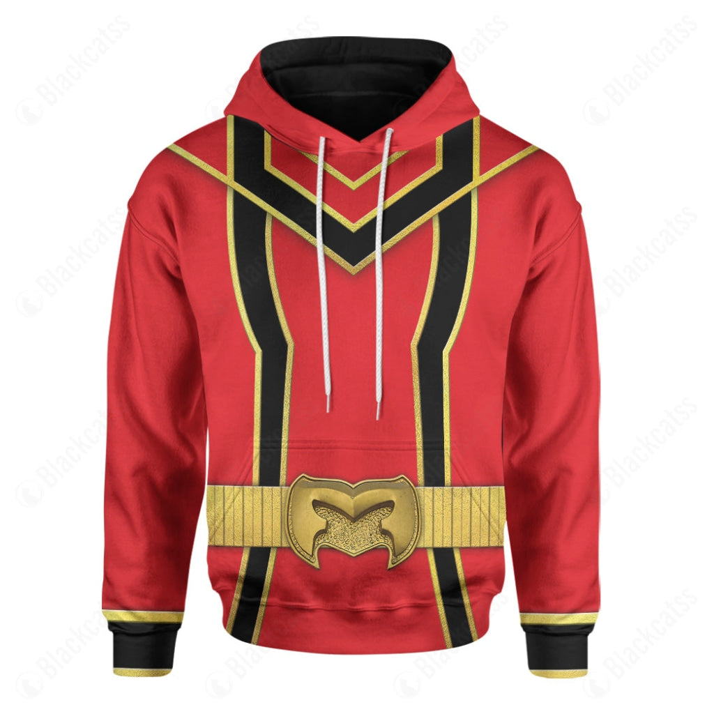 Red Power Rangers Mystic Force Costume Hoodie Sweatshirt T-Shirt Sweatpants Tracksuit - Stormmerch Exclusive