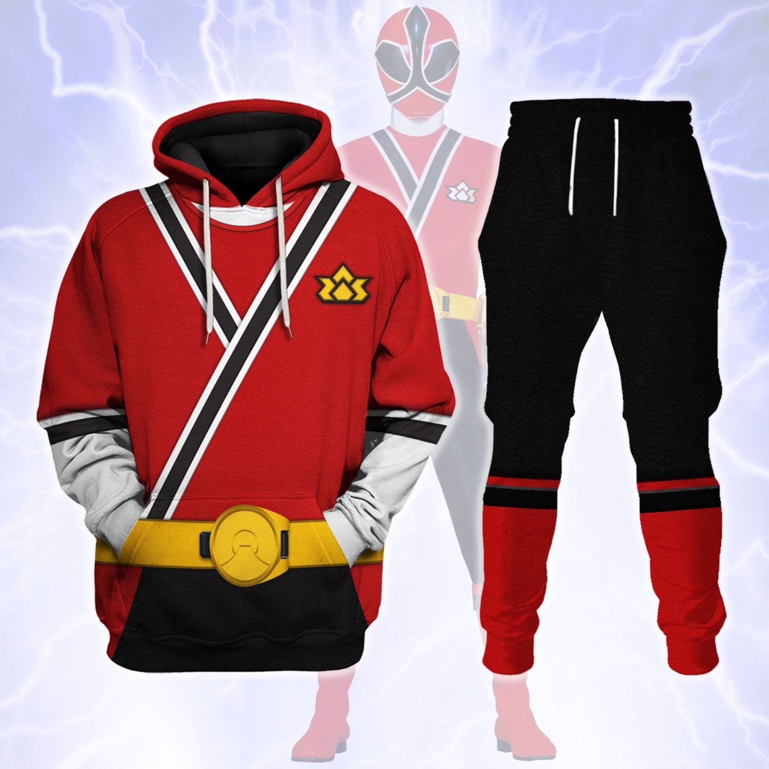Red Power Rangers Samurai Hoodies Sweatshirt T-shirt Hawaiian Tracksuit - Stormmerch Exclusive