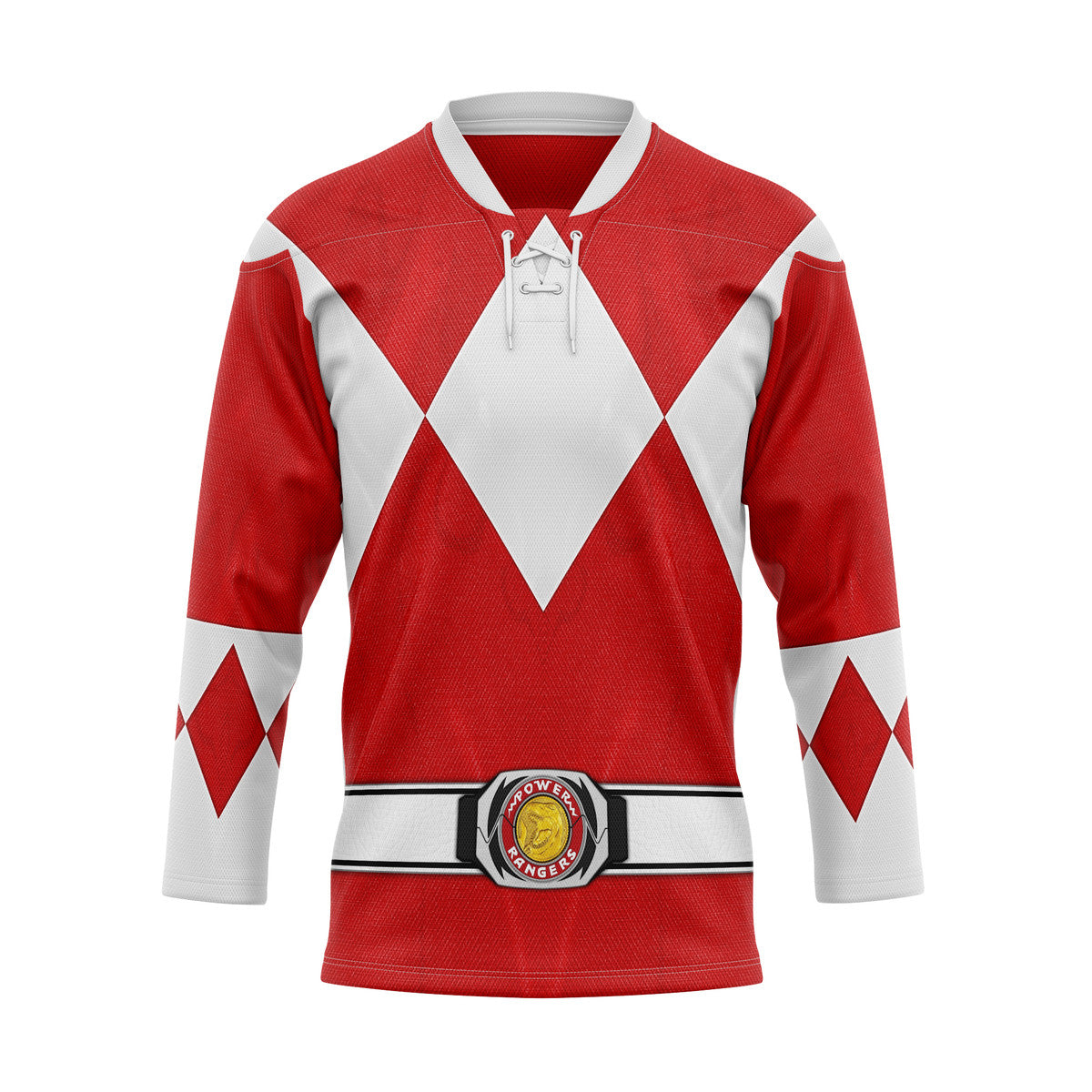 Red Ranger Mighty Morphin Hockey Jersey - Stormmerch Exclusive