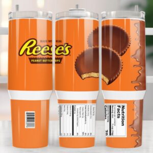 Reese's Peanut Butter Cups Milk Chocolate Custom Stanley Cup 40 oz 30 oz Tumbler With Handle