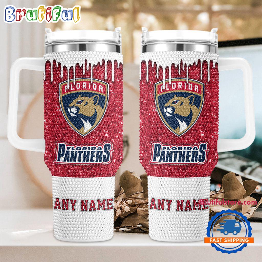 Rhinestone Bling Florida Panthers NHL Sports Custom Stanley Cup 40 oz 30 oz Tumbler With Handle