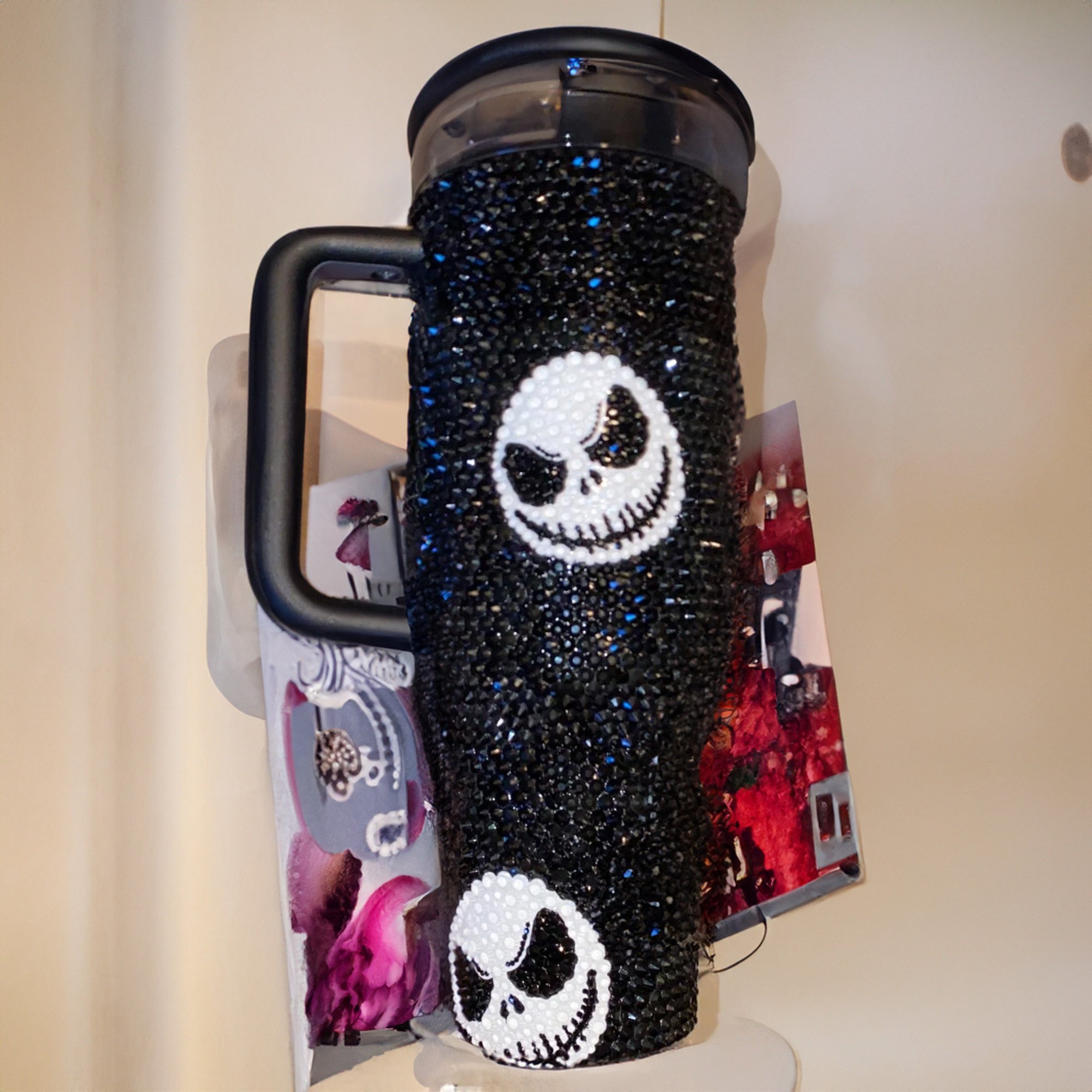 Rhinestone Bling Halloween Jack Skellington Movies Custom Stanley Cup 40 oz 30 oz Tumbler With Handle