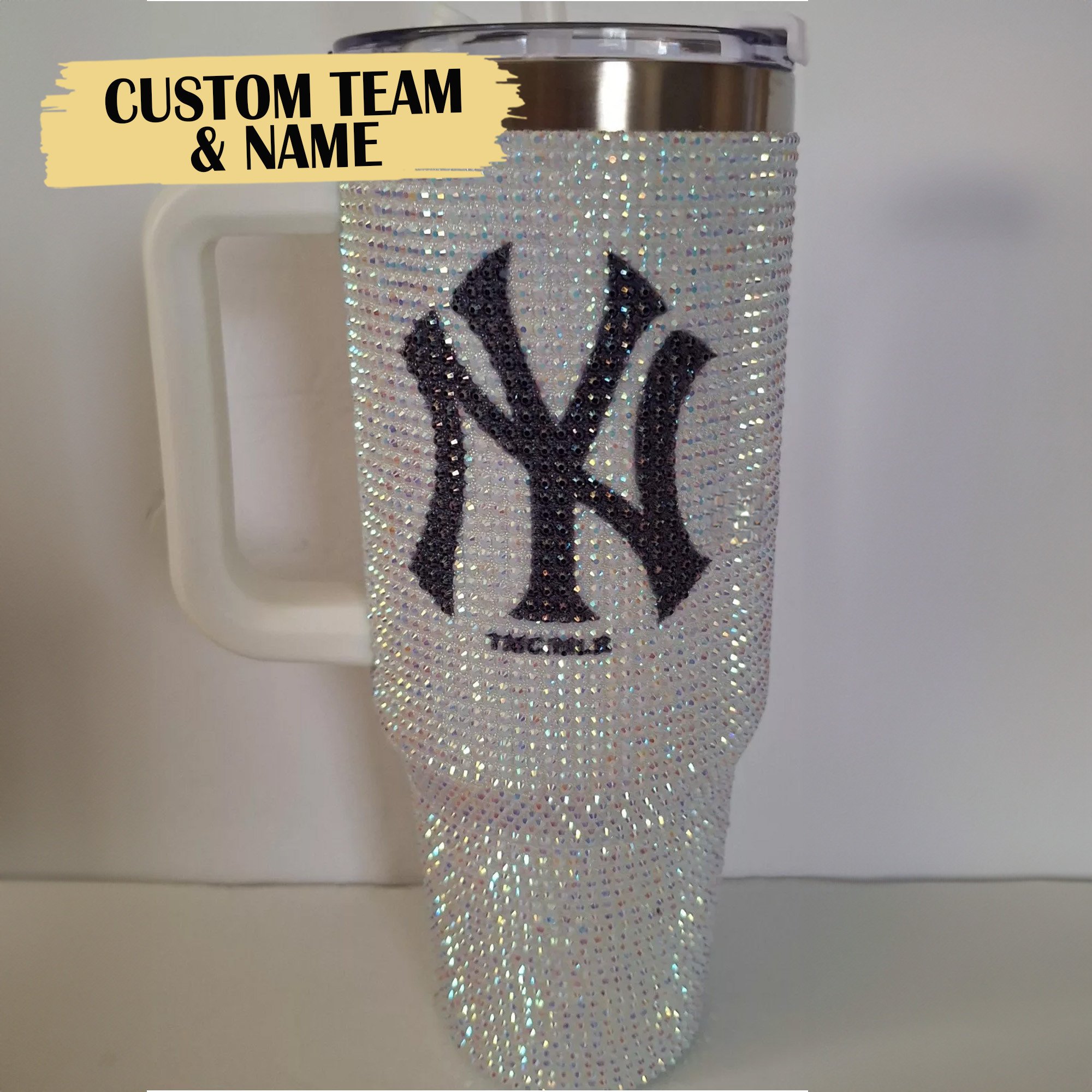 Rhinestone Bling New York Yankees MLB Custom Stanley Cup 40 oz 30 oz Tumbler With Handle