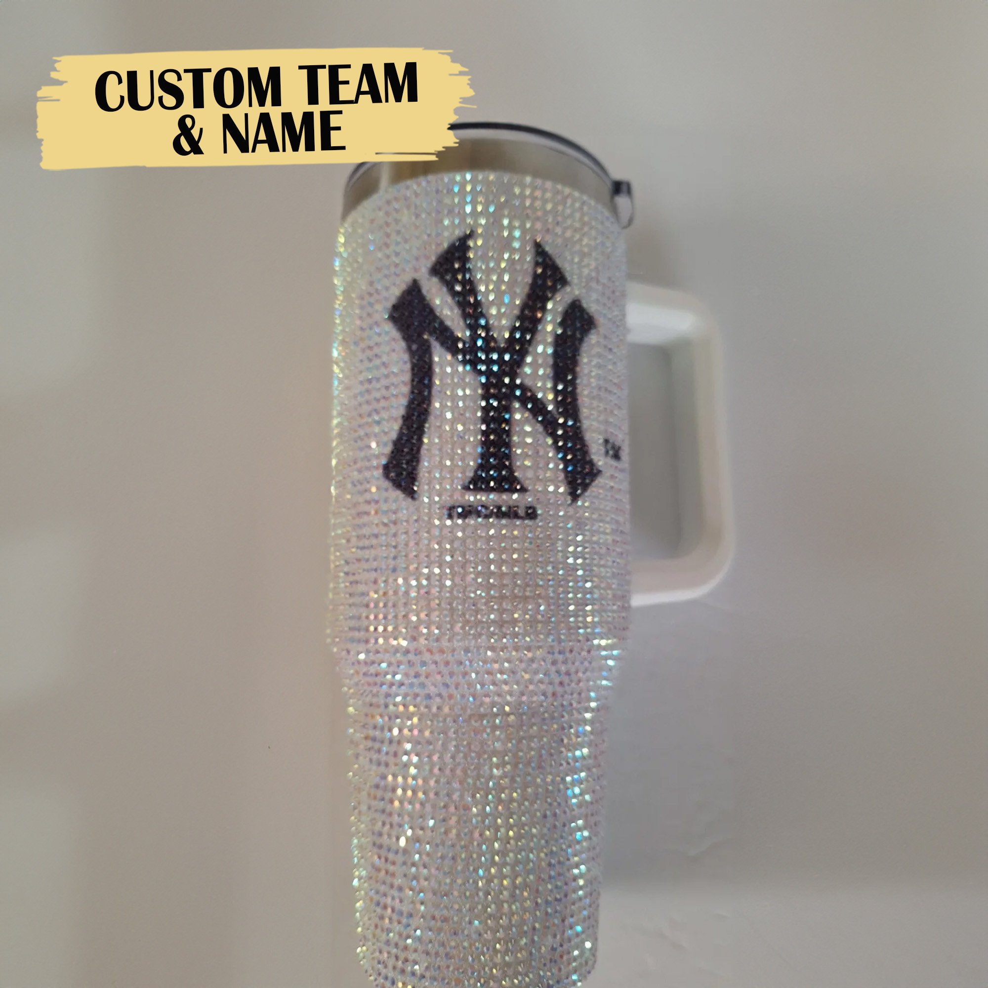 Rhinestone Bling New York Yankees MLB Custom Stanley Cup 40 oz 30 oz Tumbler With Handle