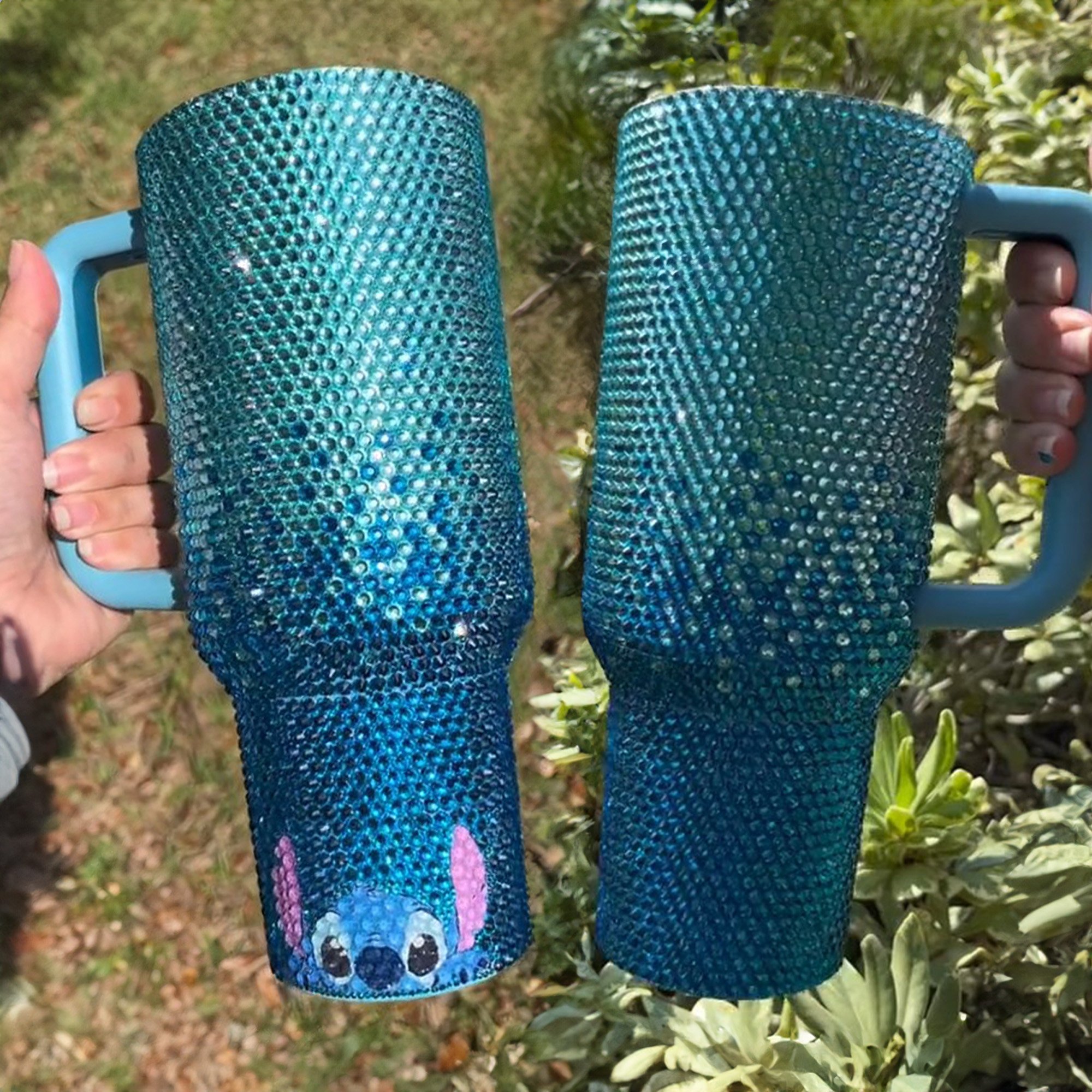 Rhinestone Bling Stitch Cartoon Custom Stanley Cup 40 oz 30 oz Tumbler With Handle