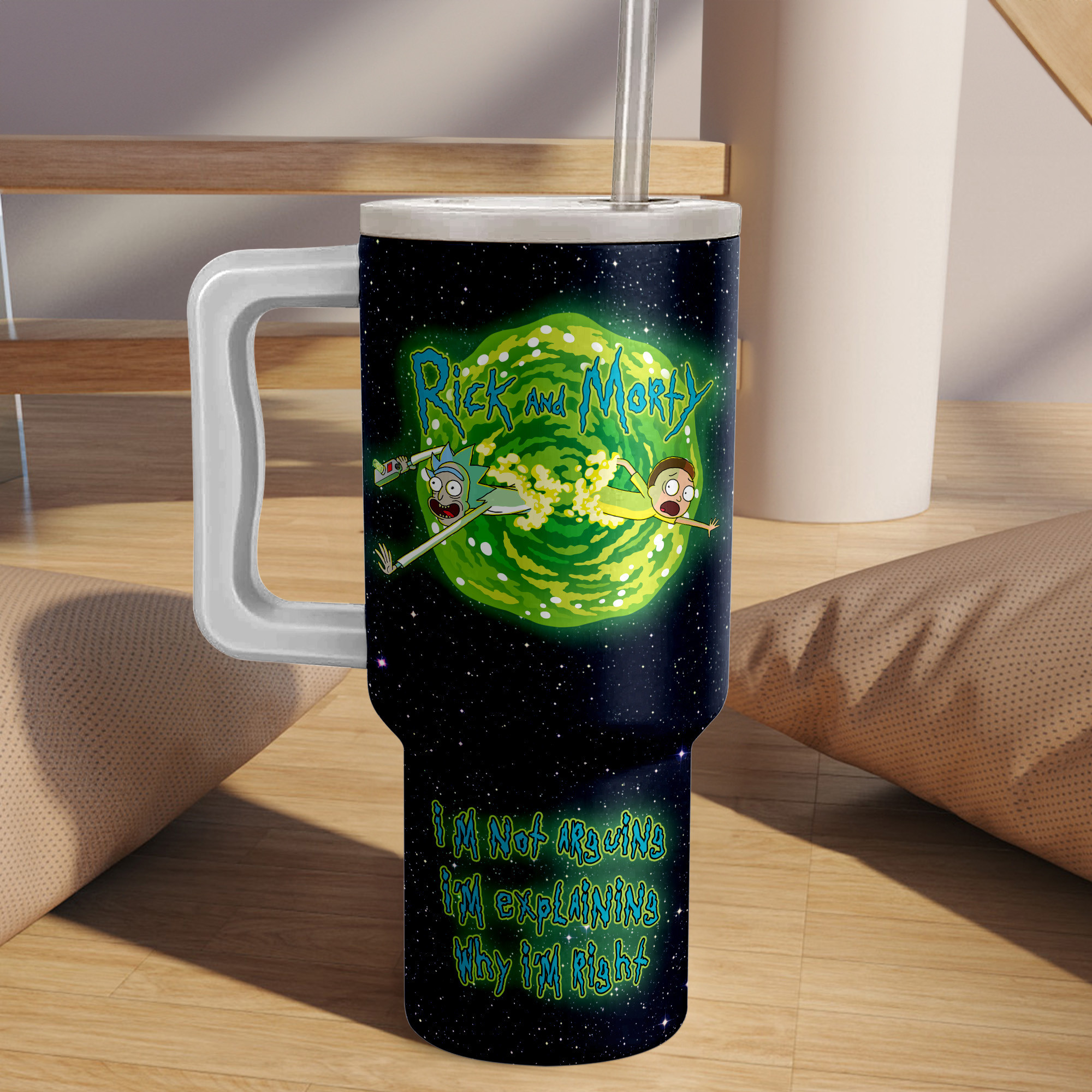 Rick and Morty TV Series Custom Stanley Cup 40 oz 30 oz Tumbler With Handle
