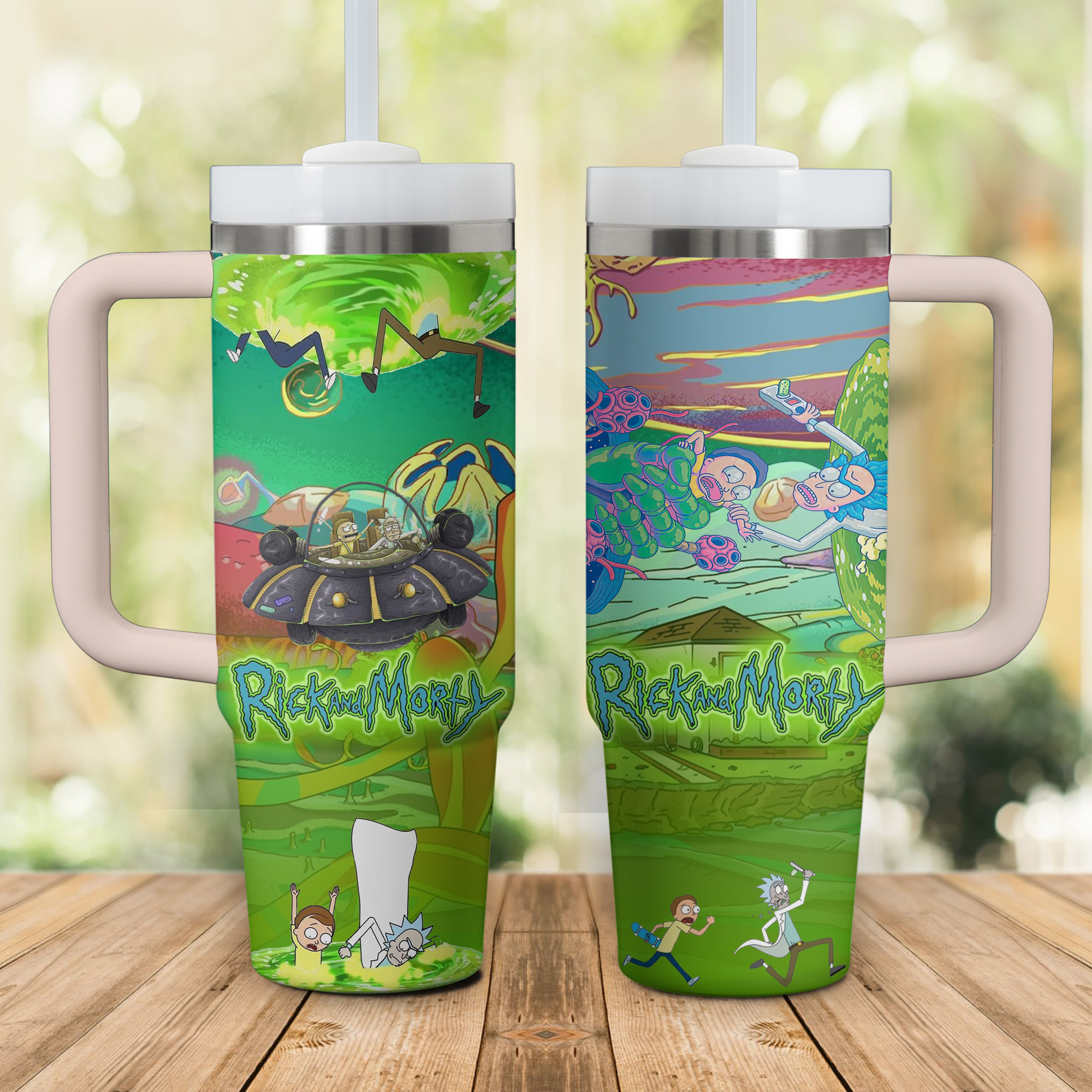 Rick And Morty TV Series Custom Stanley Cup 40 oz 30 oz Tumbler With Handle
