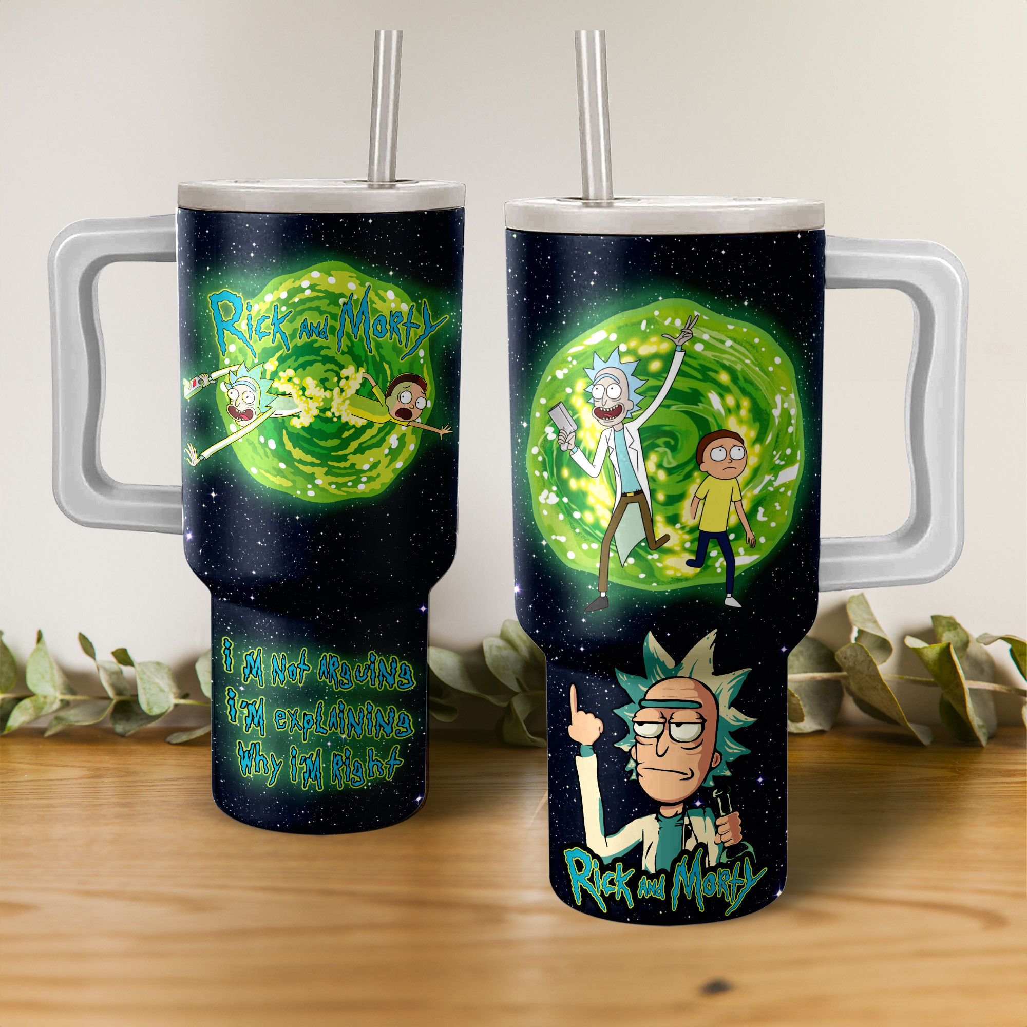 Rick and Morty TV Series Custom Stanley Cup 40 oz 30 oz Tumbler With Handle