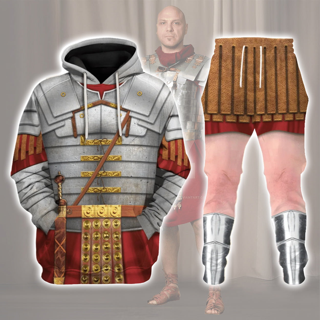 Roman Empire Soldier Costume Hoodie Sweatshirt T-Shirt Sweatpants Tracksuit - Stormmerch Exclusive