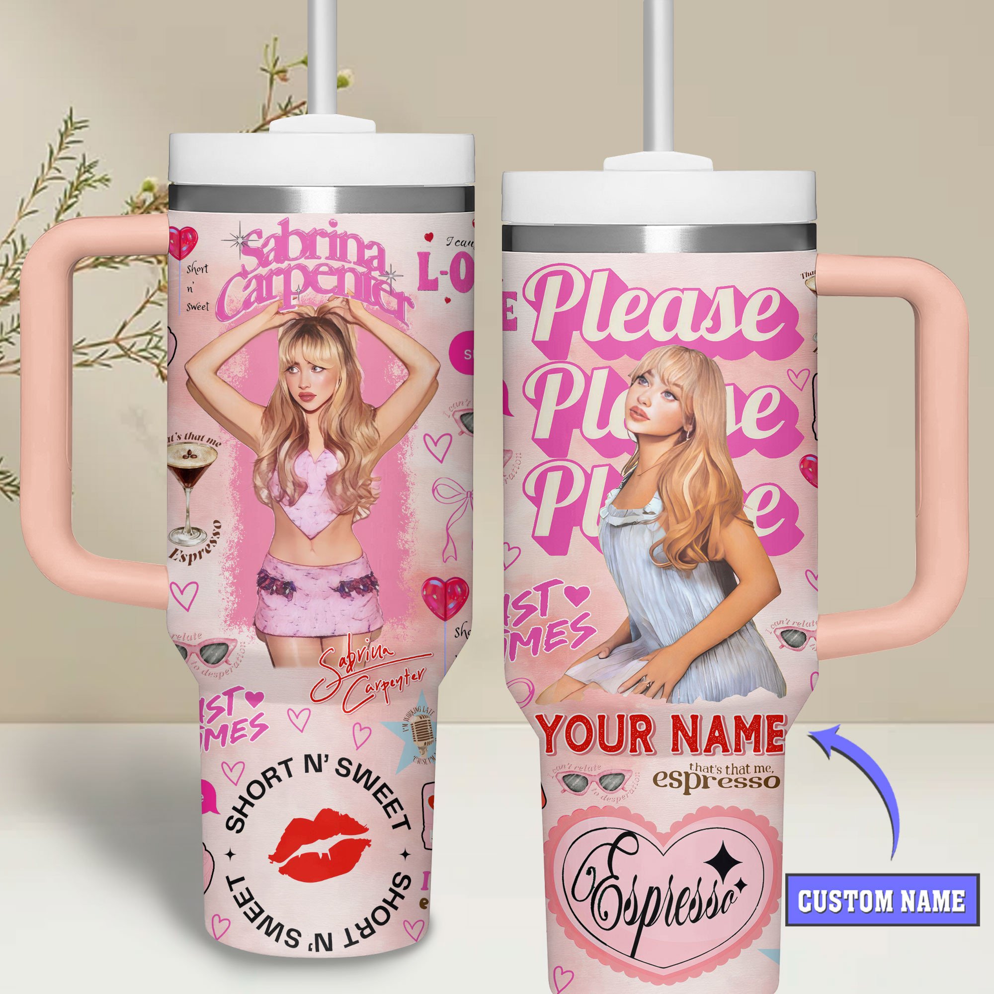 Sabrina Carpenter Music Custom Stanley Cup 40 oz 30 oz Tumbler With Handle