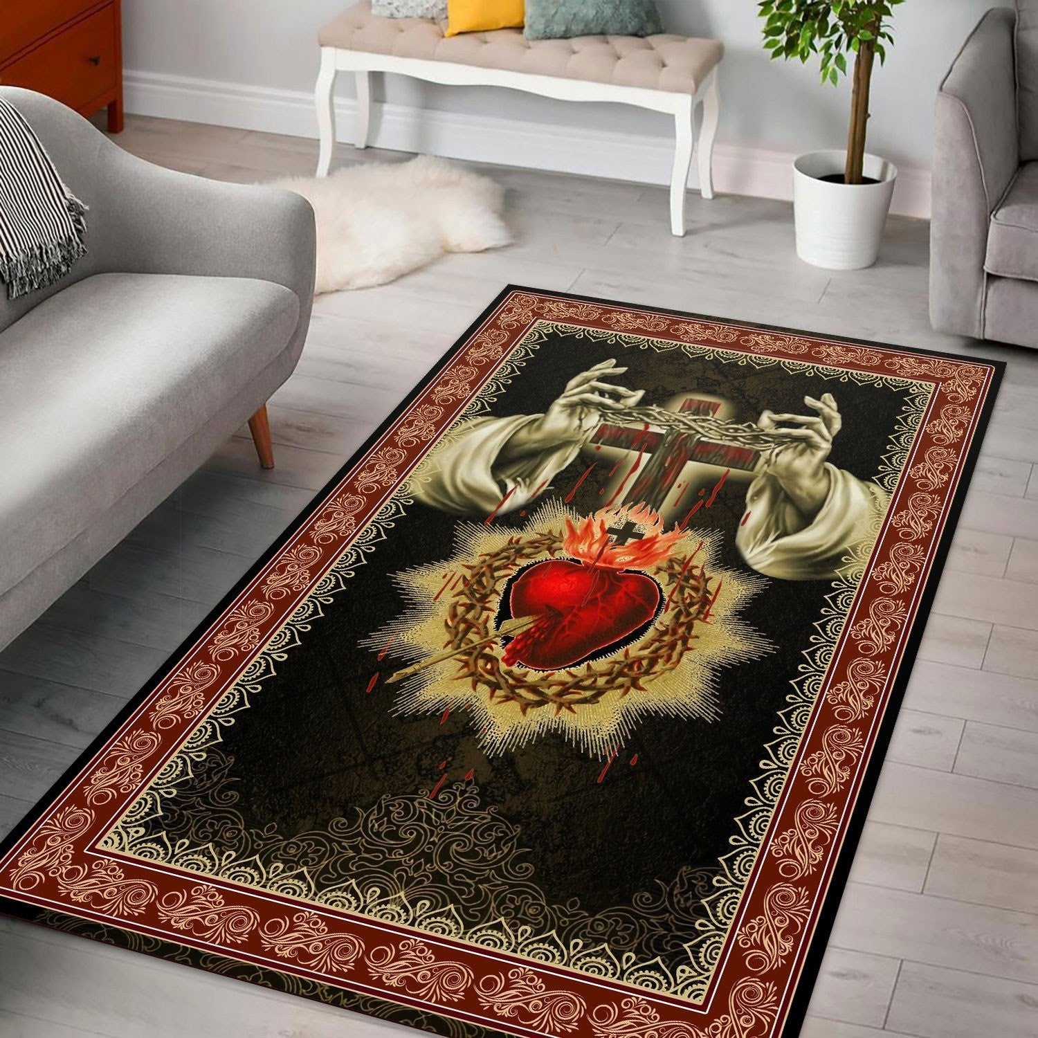 Sacred Heart Rug - Stormmerch Exclusive