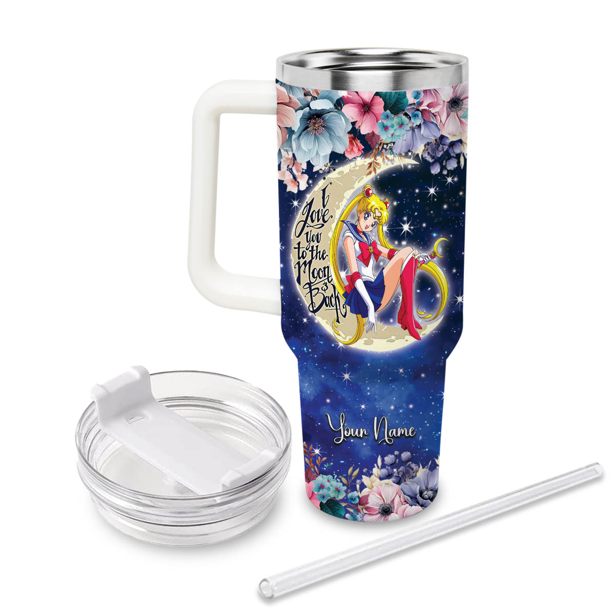 Sailor Moon Cartoon Custom Stanley Cup 40 oz 30 oz Tumbler With Handle