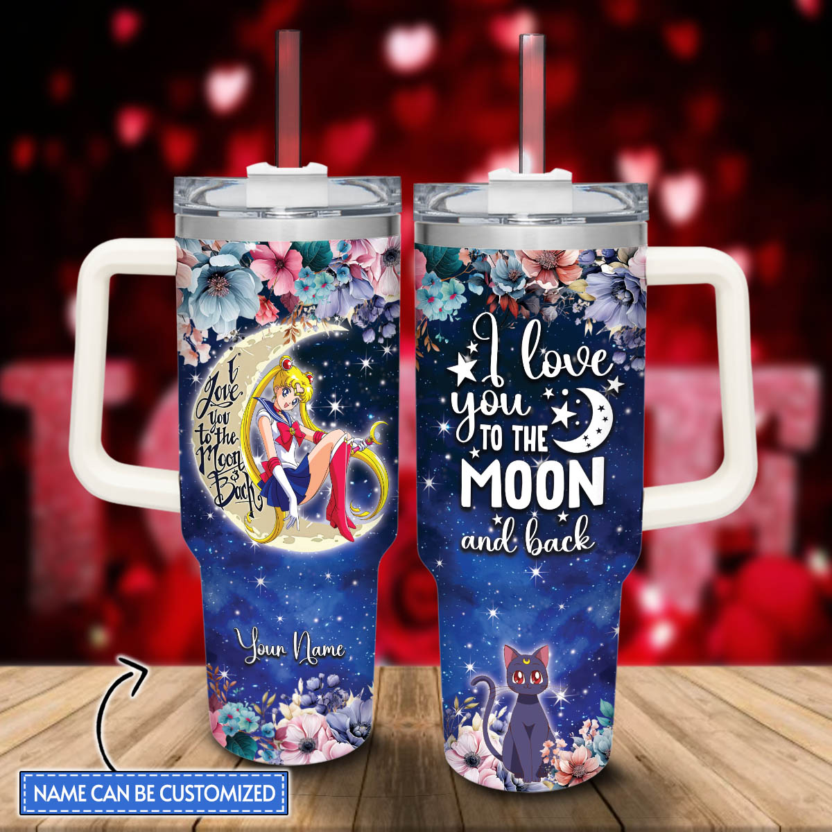 Sailor Moon Cartoon Custom Stanley Cup 40 oz 30 oz Tumbler With Handle