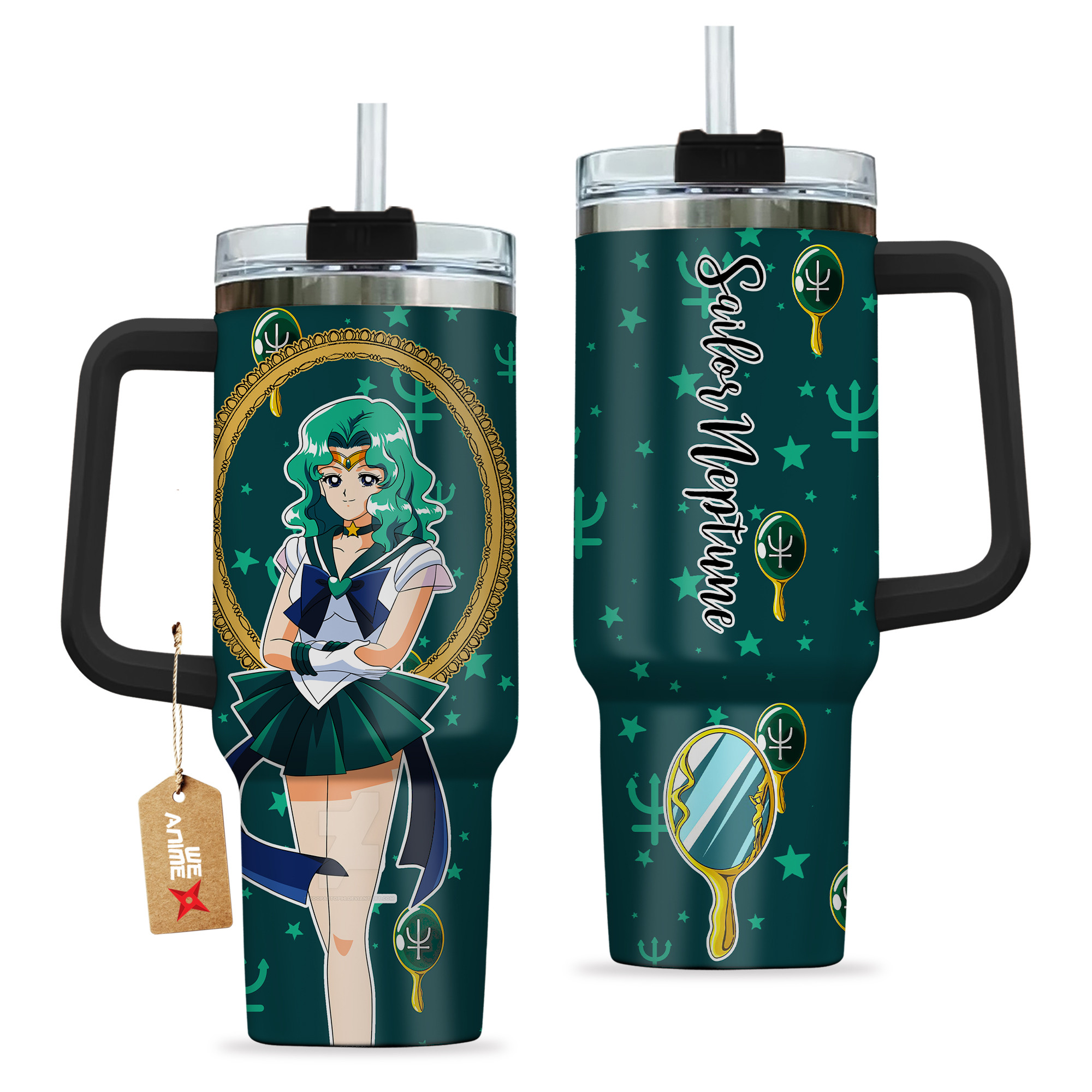 Sailor Neptune Sailor Moon Anime Custom Stanley Cup 40 oz 30 oz Tumbler With Handle