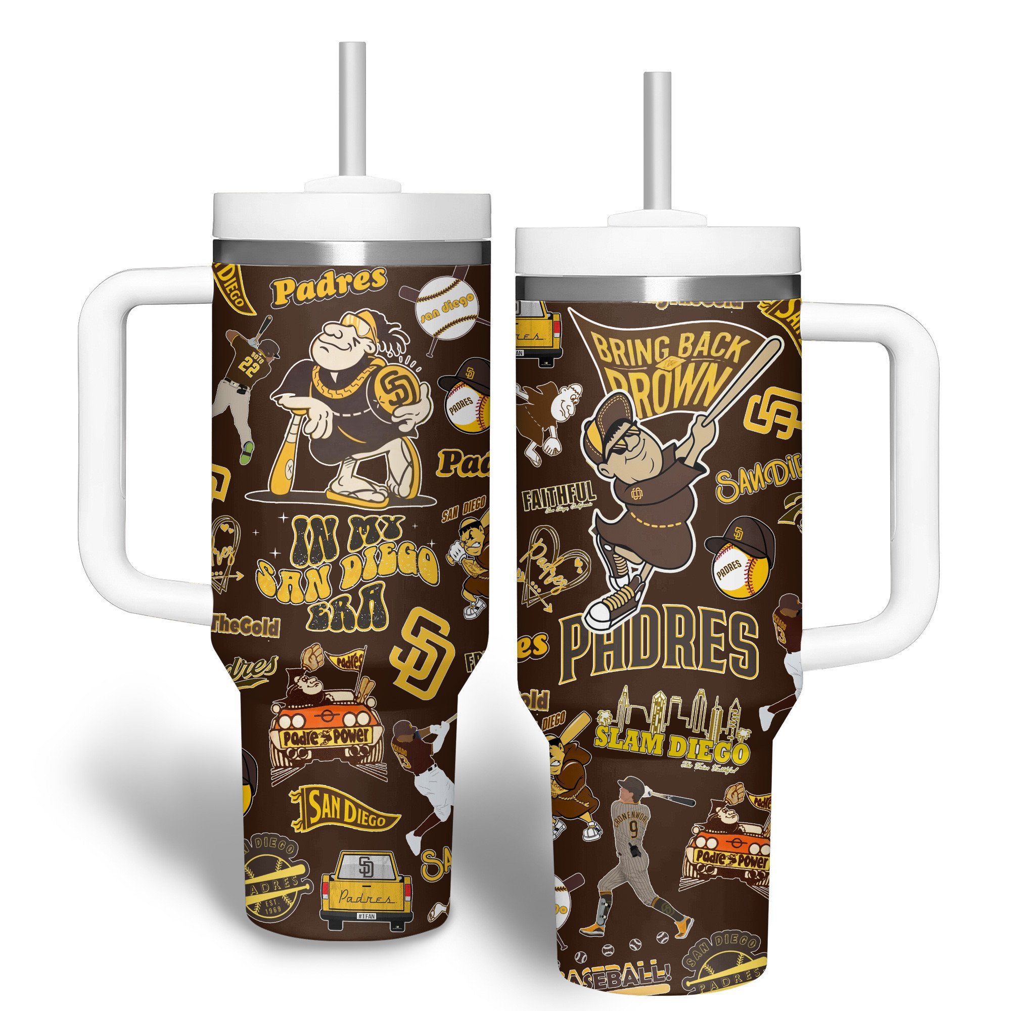San Diego Padres MLB Custom Stanley Cup 40 oz 30 oz Tumbler With Handle