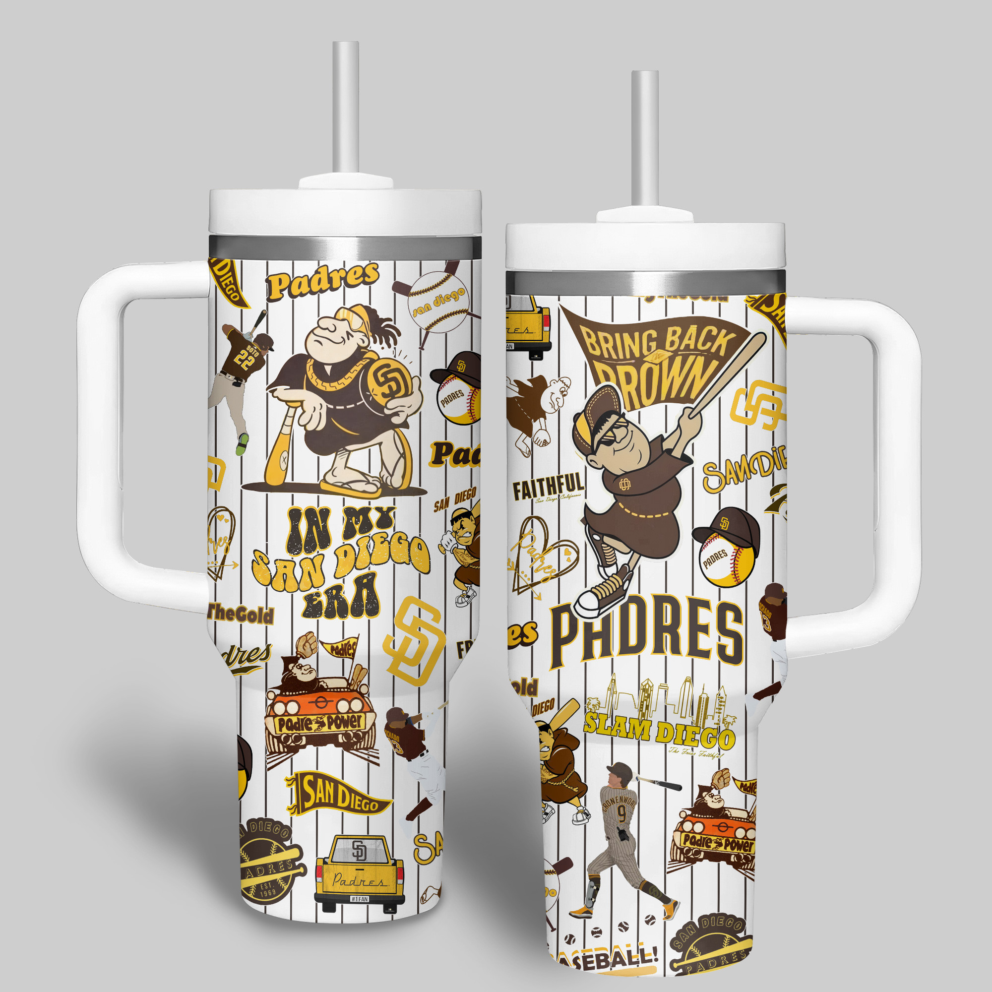 San Diego Padres MLB Custom Stanley Cup 40 oz 30 oz Tumbler With Handle