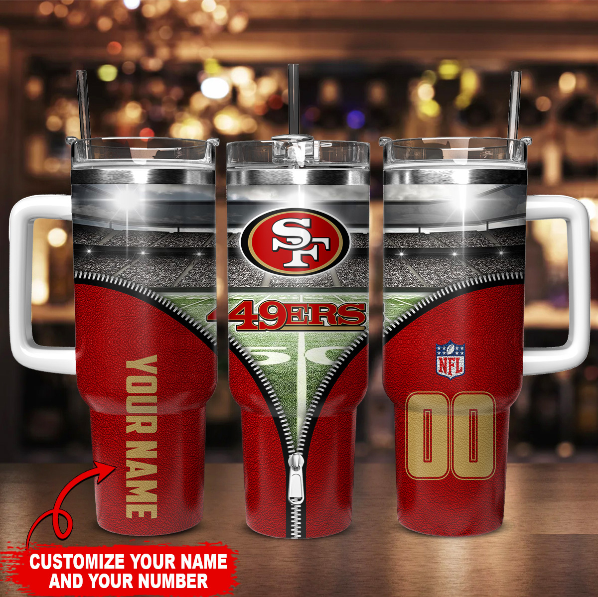 San Francisco 49ers NFL Custom Stanley Cup 40 oz 30 oz Tumbler With Handle