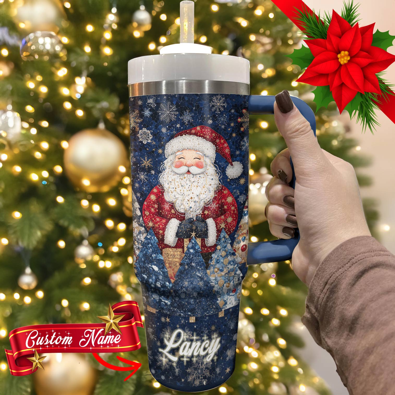 Santa Dream Christmas Custom Stanley Cup 40 oz 30 oz Tumbler With Handle