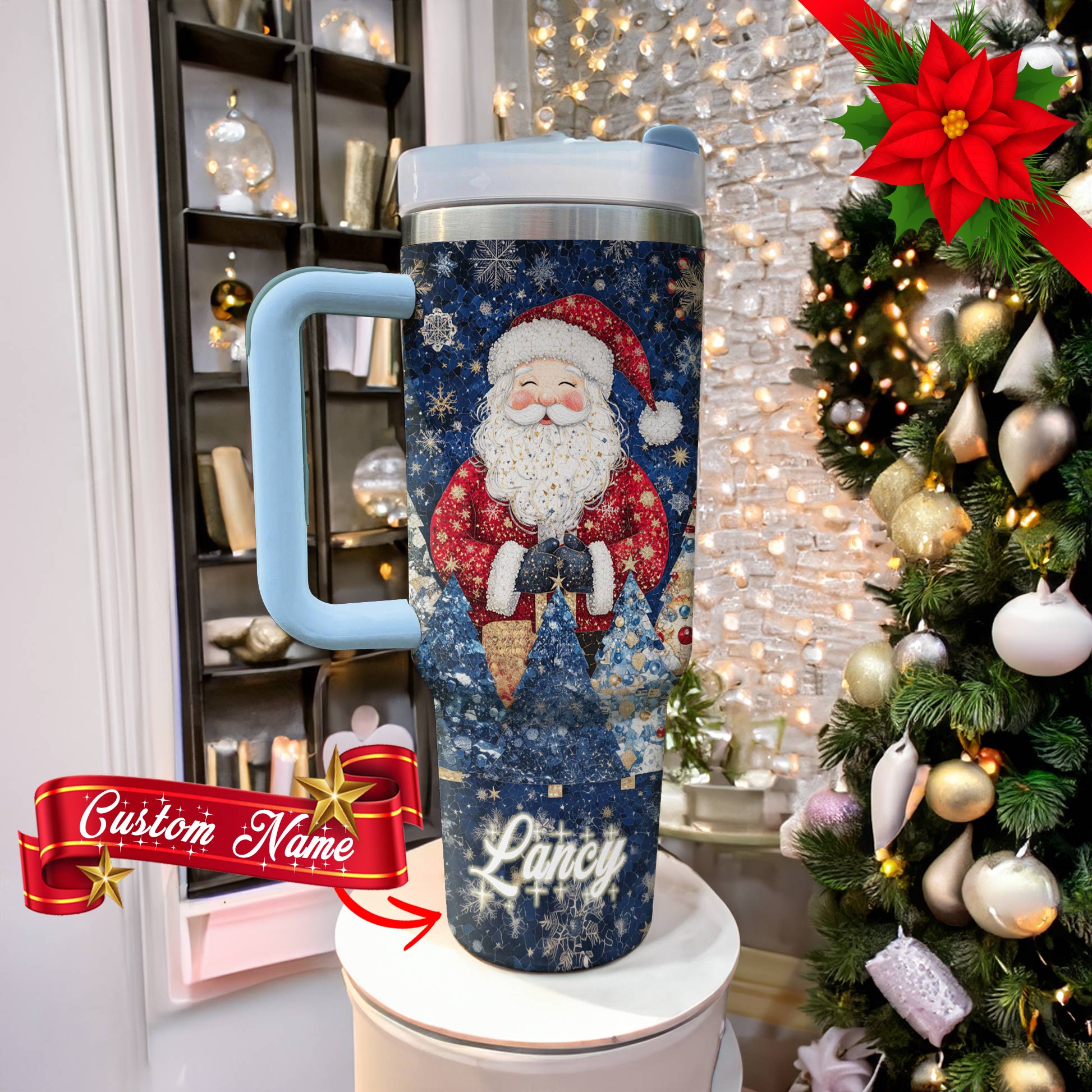 Santa Dream Christmas Custom Stanley Cup 40 oz 30 oz Tumbler With Handle