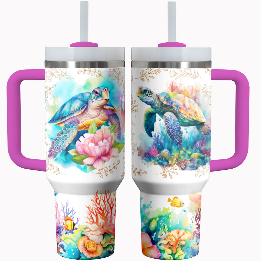 Sea Turtle Custom Stanley Cup 40 oz 30 oz Tumbler With Handle