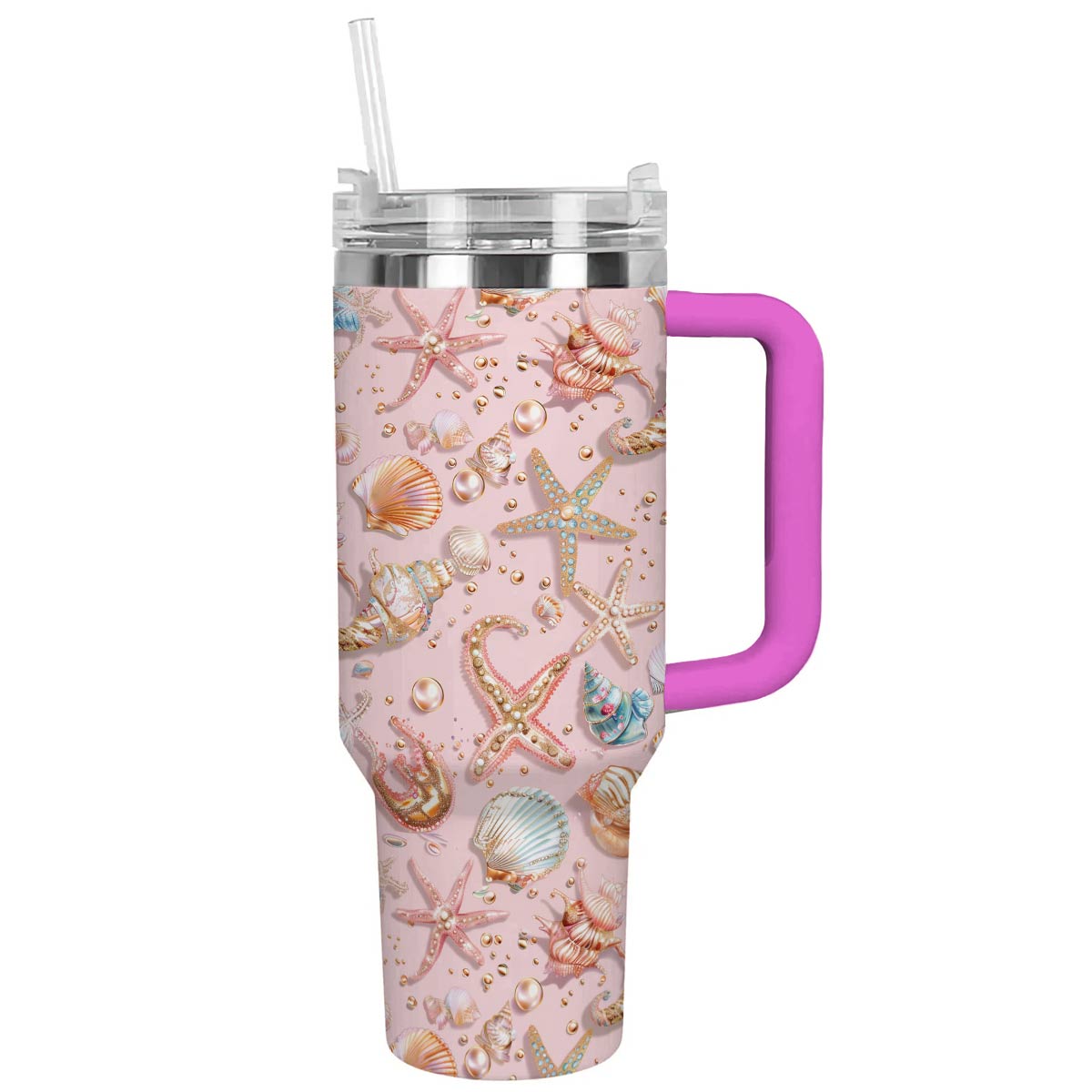 Seashell Custom Stanley Cup 40 oz 30 oz Tumbler With Handle