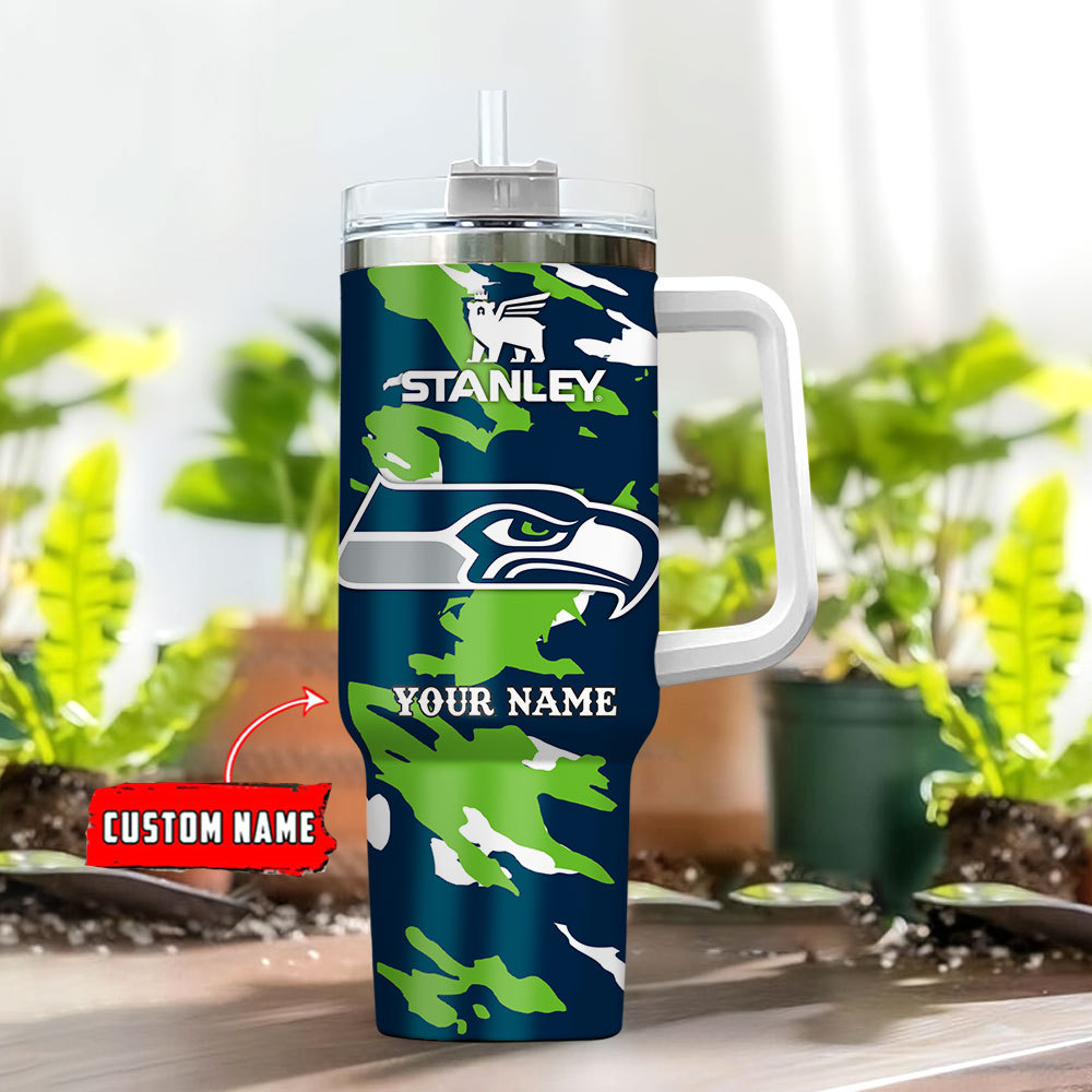 Seattle Seahawks NFL Custom Stanley Cup 40 oz 30 oz Tumbler With Handle