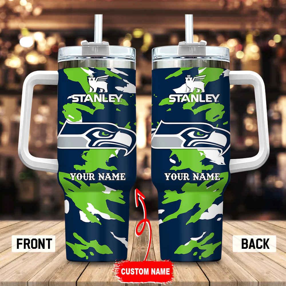 Seattle Seahawks NFL Custom Stanley Cup 40 oz 30 oz Tumbler With Handle