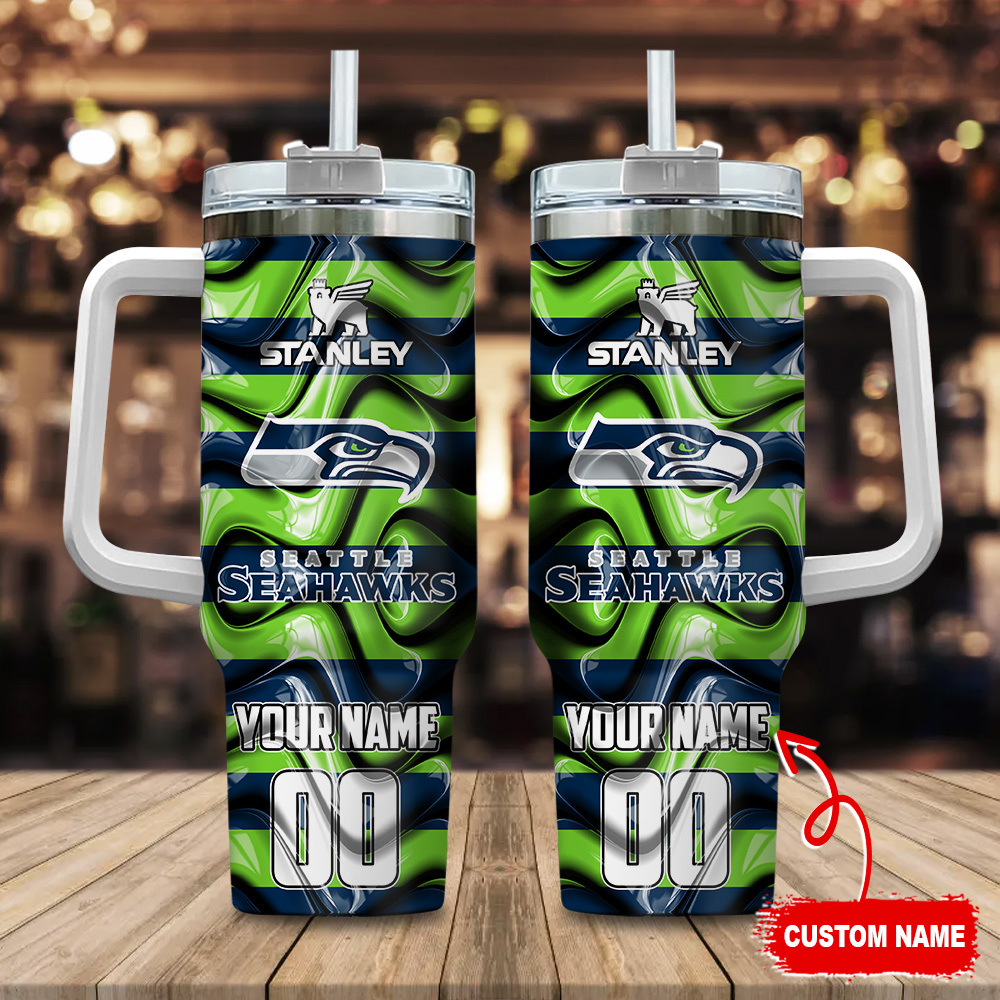 Seattle Seahawks NFL Custom Stanley Cup 40 oz 30 oz Tumbler With Handle