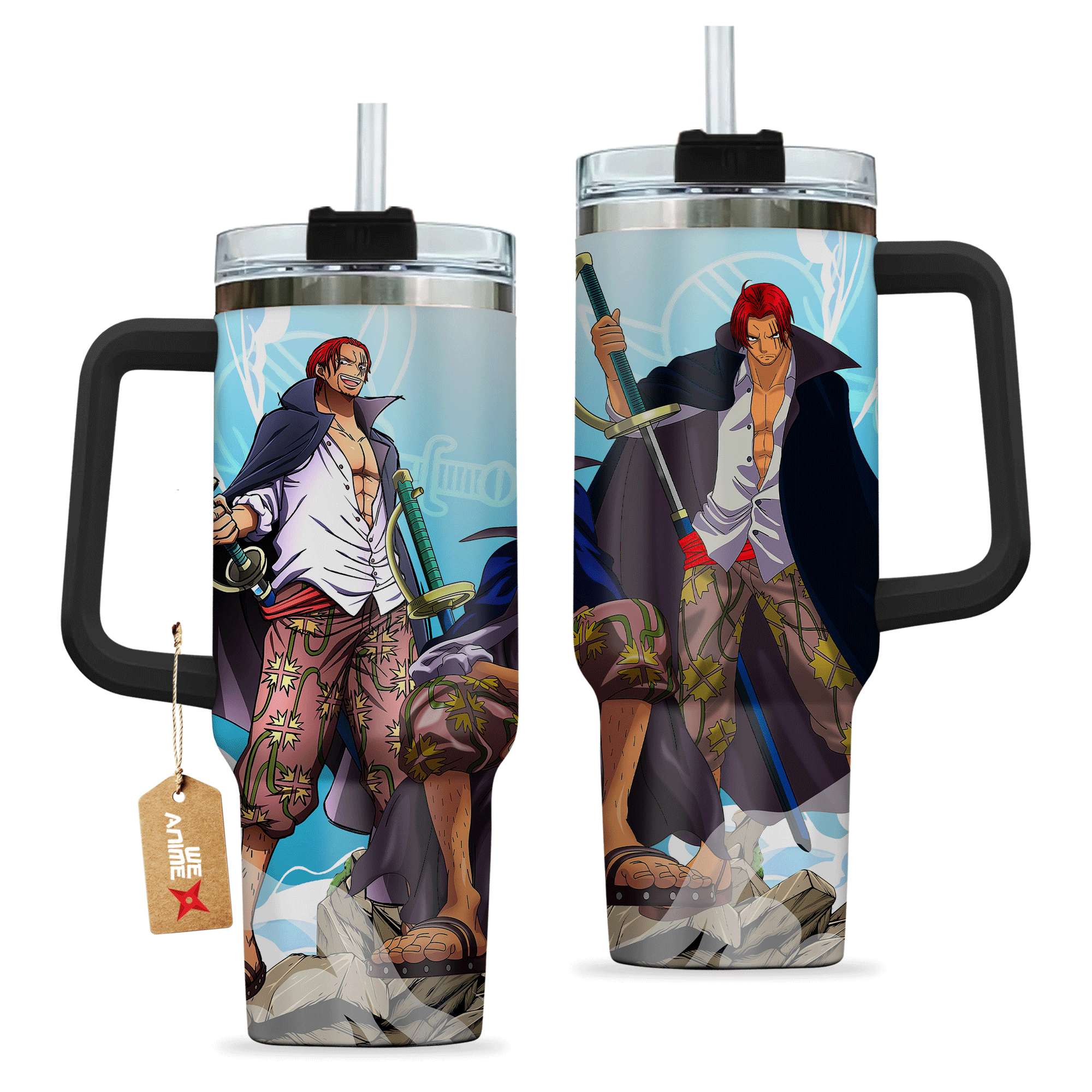 Shanks One Piece Anime Custom Stanley Cup 40 oz 30 oz Tumbler With Handle