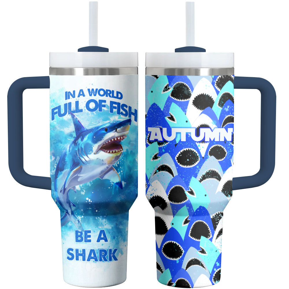 Shark Custom Stanley Cup 40 oz 30 oz Tumbler With Handle