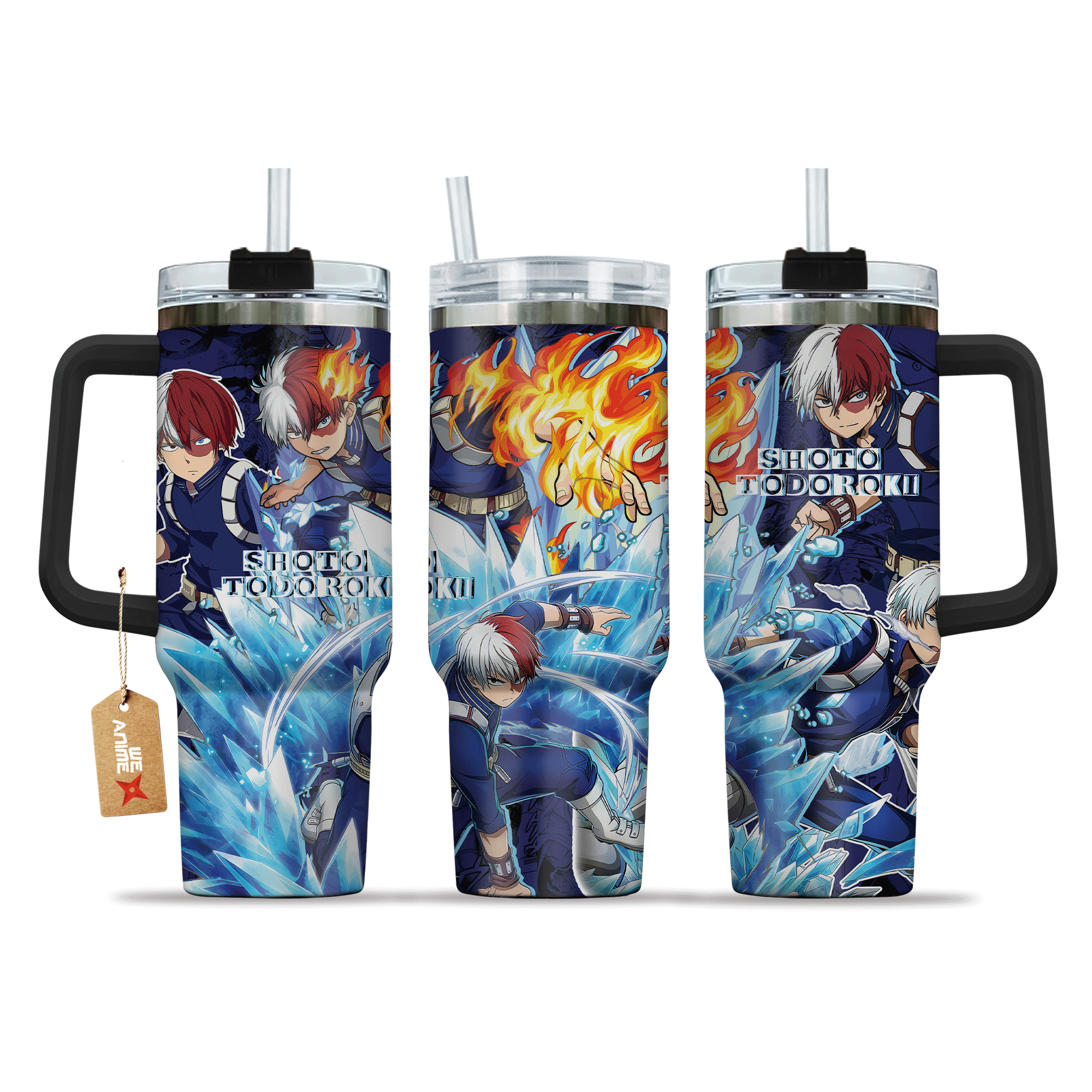 Shoto Todoroki Boku no Hero Academia Anime Custom Stanley Cup 40 oz 30 oz Tumbler With Handle