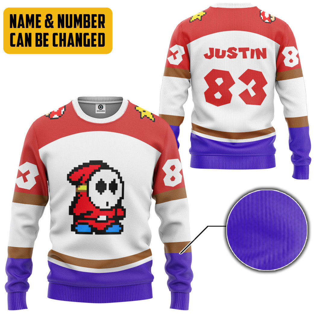 Shy Guy Sports Custom Name Custom Number Costume Hoodie Sweatshirt T-Shirt Sweatpants Tracksuit - Stormmerch Exclusive