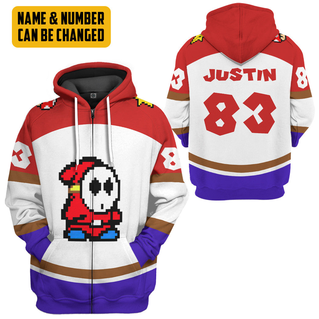 Shy Guy Sports Custom Name Custom Number Costume Hoodie Sweatshirt T-Shirt Sweatpants Tracksuit - Stormmerch Exclusive