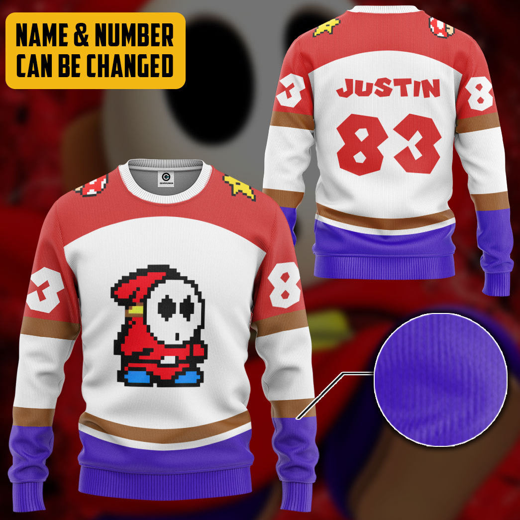 Shy Guy Sports Custom Name Custom Number Costume Hoodie Sweatshirt T-Shirt Sweatpants Tracksuit - Stormmerch Exclusive