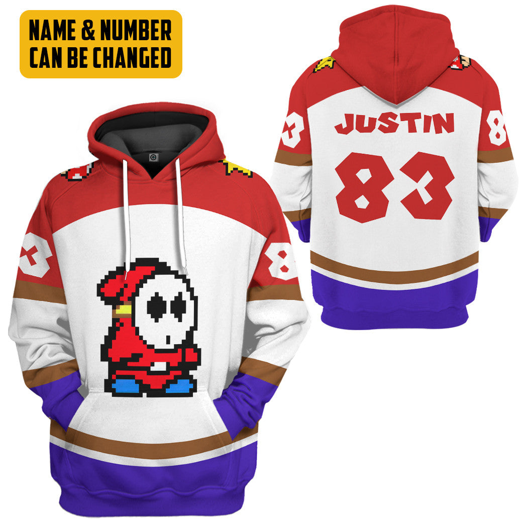 Shy Guy Sports Custom Name Custom Number Costume Hoodie Sweatshirt T-Shirt Sweatpants Tracksuit - Stormmerch Exclusive