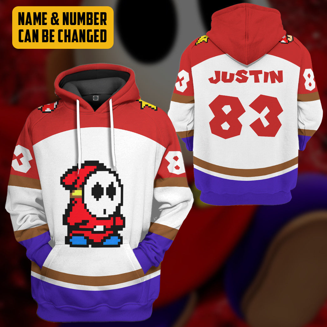 Shy Guy Sports Custom Name Custom Number Costume Hoodie Sweatshirt T-Shirt Sweatpants Tracksuit - Stormmerch Exclusive