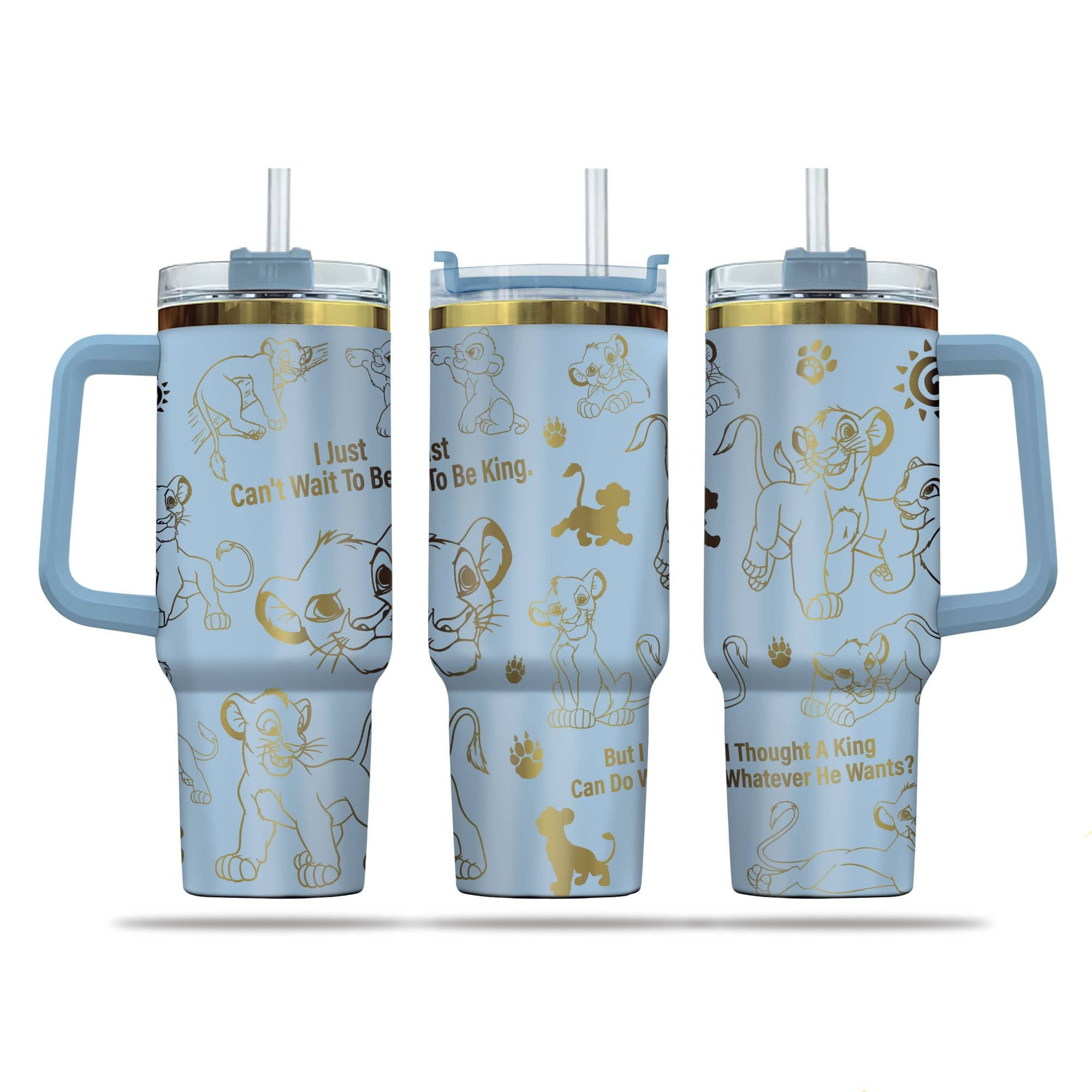 Simba Cartoon Custom Stanley Cup 40 oz 30 oz Tumbler With Handle