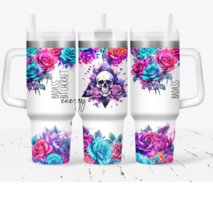 Skull Flower Custom Stanley Cup 40 oz 30 oz Tumbler With Handle