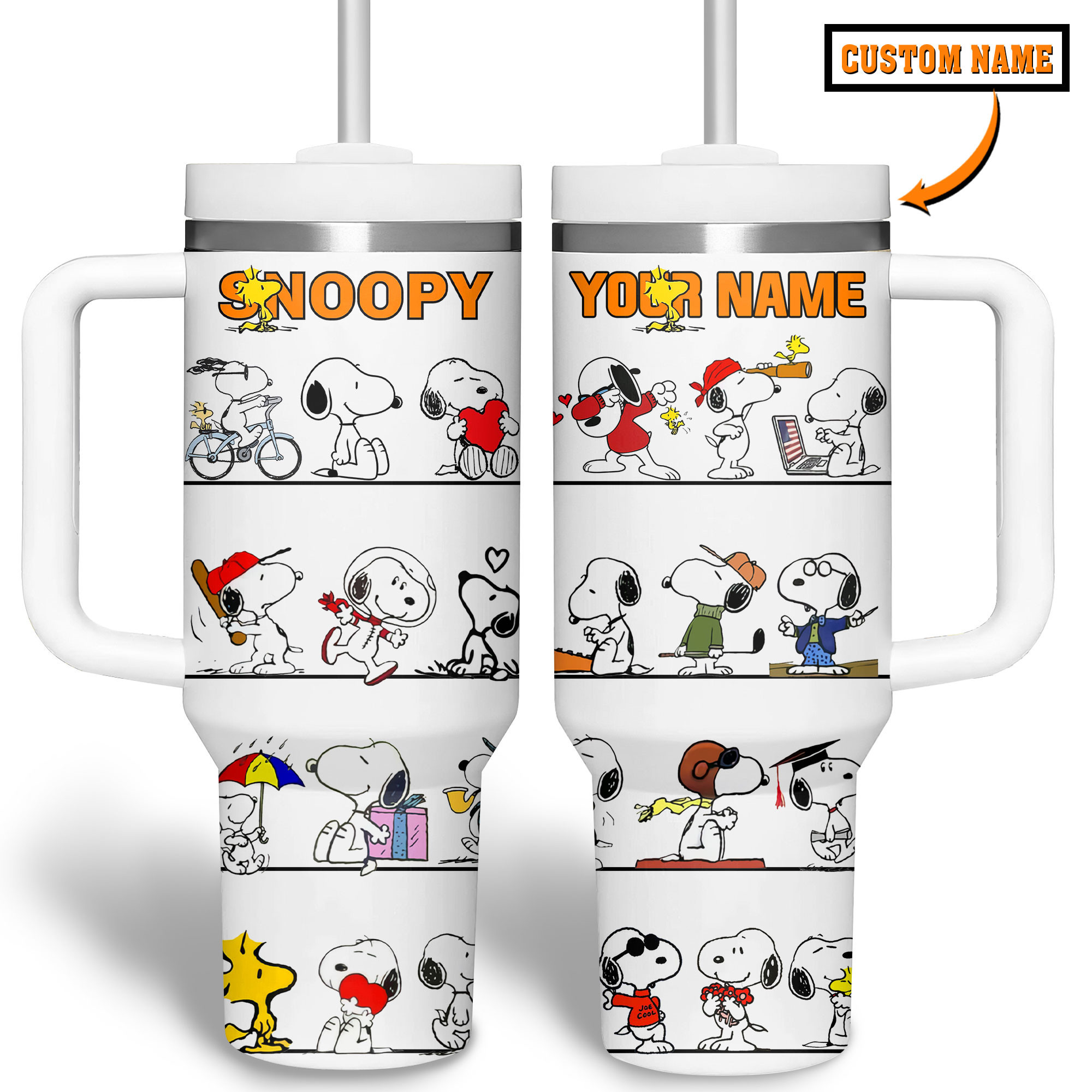 Snoopy Cartoon Custom Stanley Cup 40 oz 30 oz Tumbler With Handle