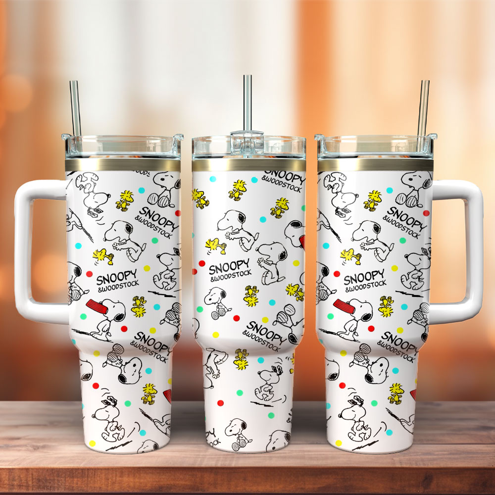 Snoopy Cartoon Custom Stanley Cup 40 oz 30 oz Tumbler With Handle