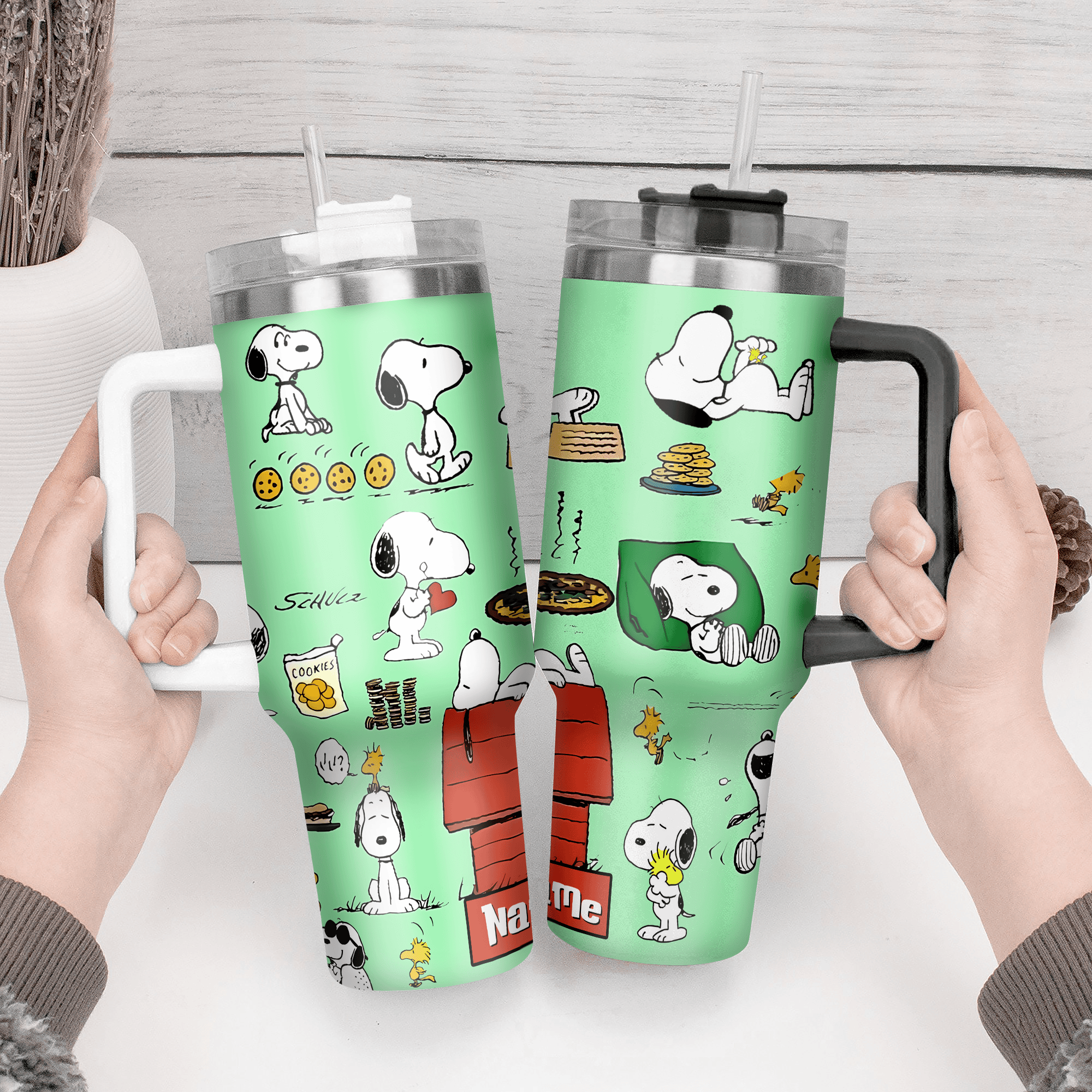 Snoopy Cartoon Custom Stanley Cup 40 oz 30 oz Tumbler With Handle